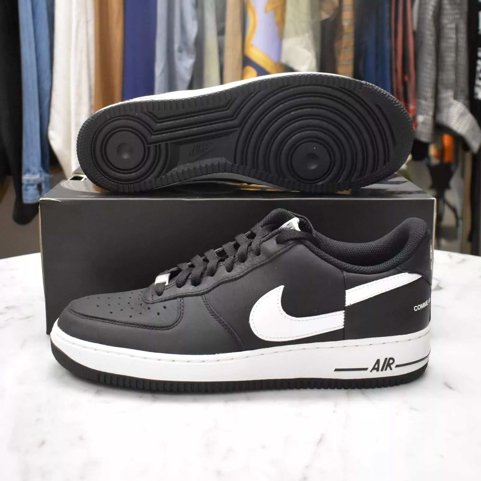 Comme des Garcons × Nike × Supreme Supreme CDG Nike Air Force 1 CDG Split Black Leather FW18 Size US 10 / EU 43 - 2 Thumbnail