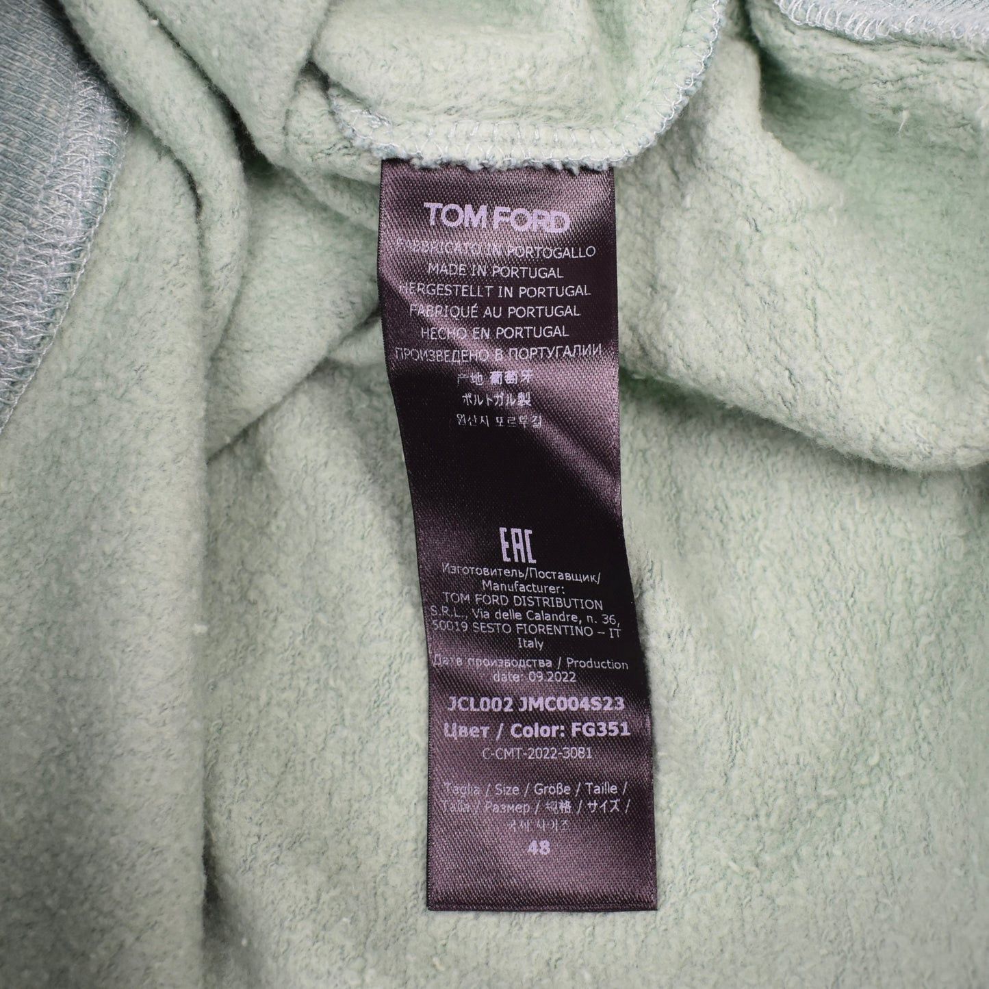 Tom Ford TOM FORD Light Green Fleece Crewneck Sweatshirt Size US M / EU 48-50 / 2 - 6 Thumbnail