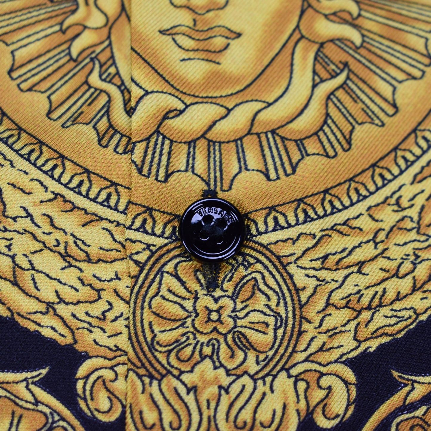 Versace Versace Black Gold Barocco Medusa Print Silk Shirt Size US M / EU 48-50 / 2 - 7 Thumbnail