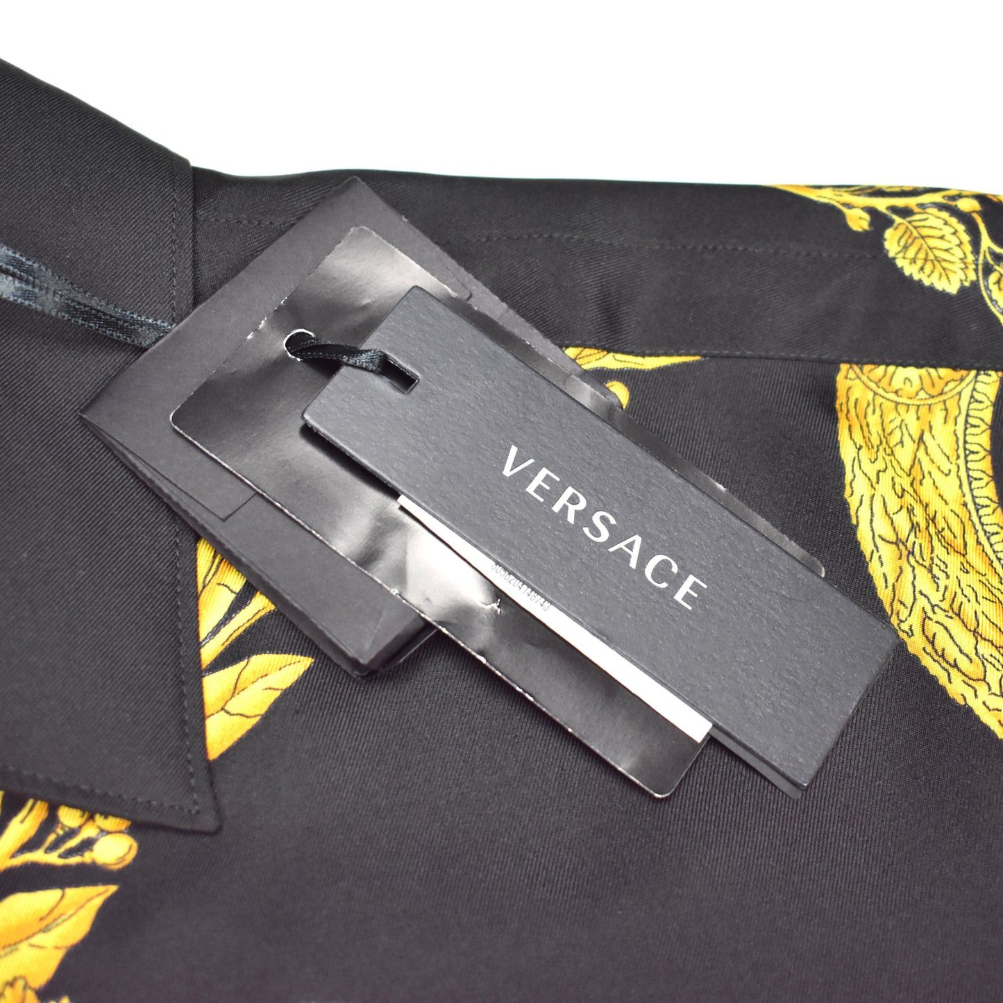 Versace Versace Black Gold Barocco Medusa Print Silk Shirt Size US M / EU 48-50 / 2 - 5 Thumbnail