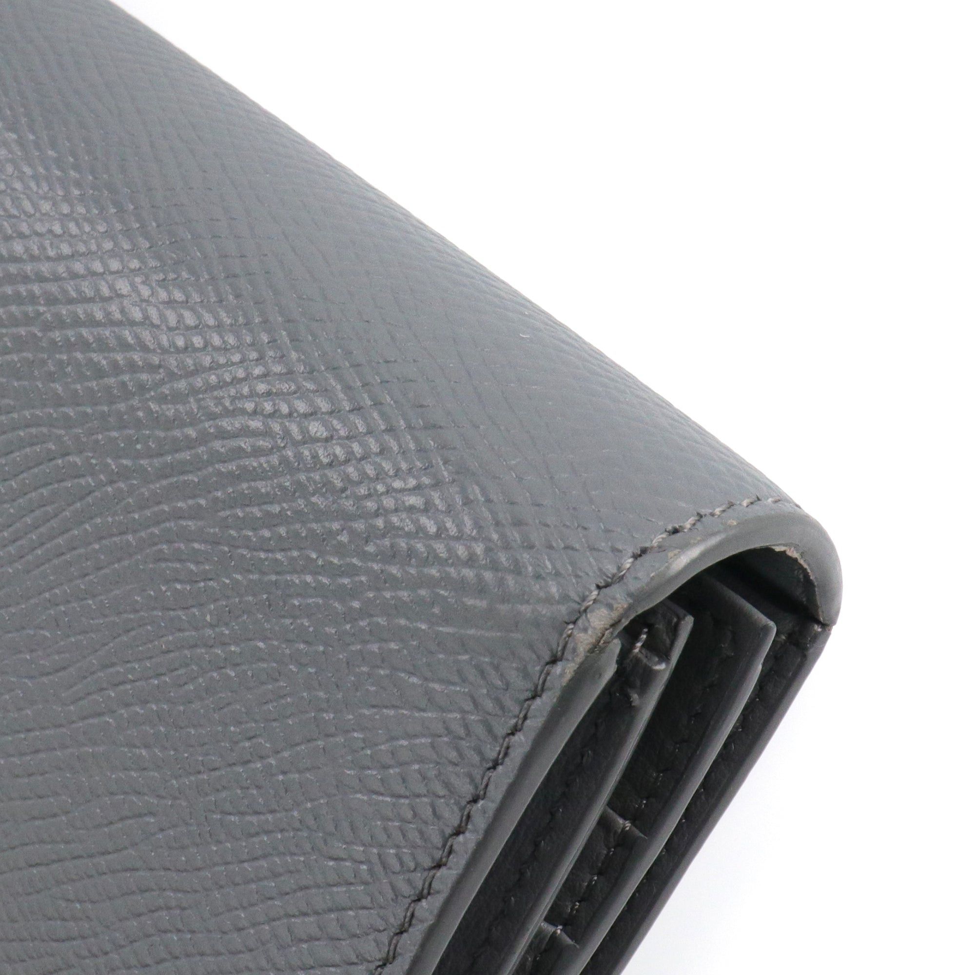 Celine CELINE - Large Celine wallet in gray grained leather Size ONE SIZE - 6 Thumbnail