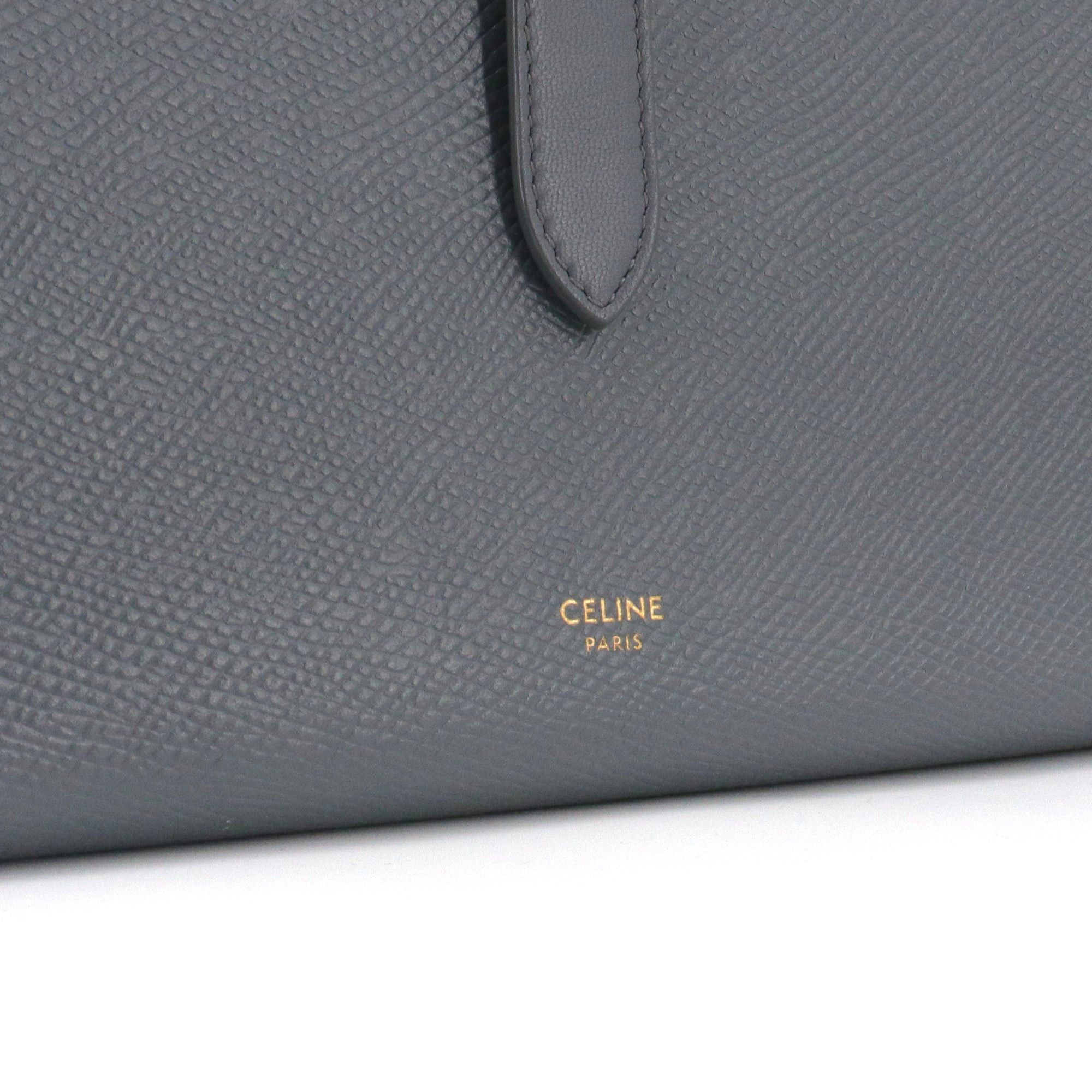 Celine CELINE - Large Celine wallet in gray grained leather Size ONE SIZE - 4 Thumbnail
