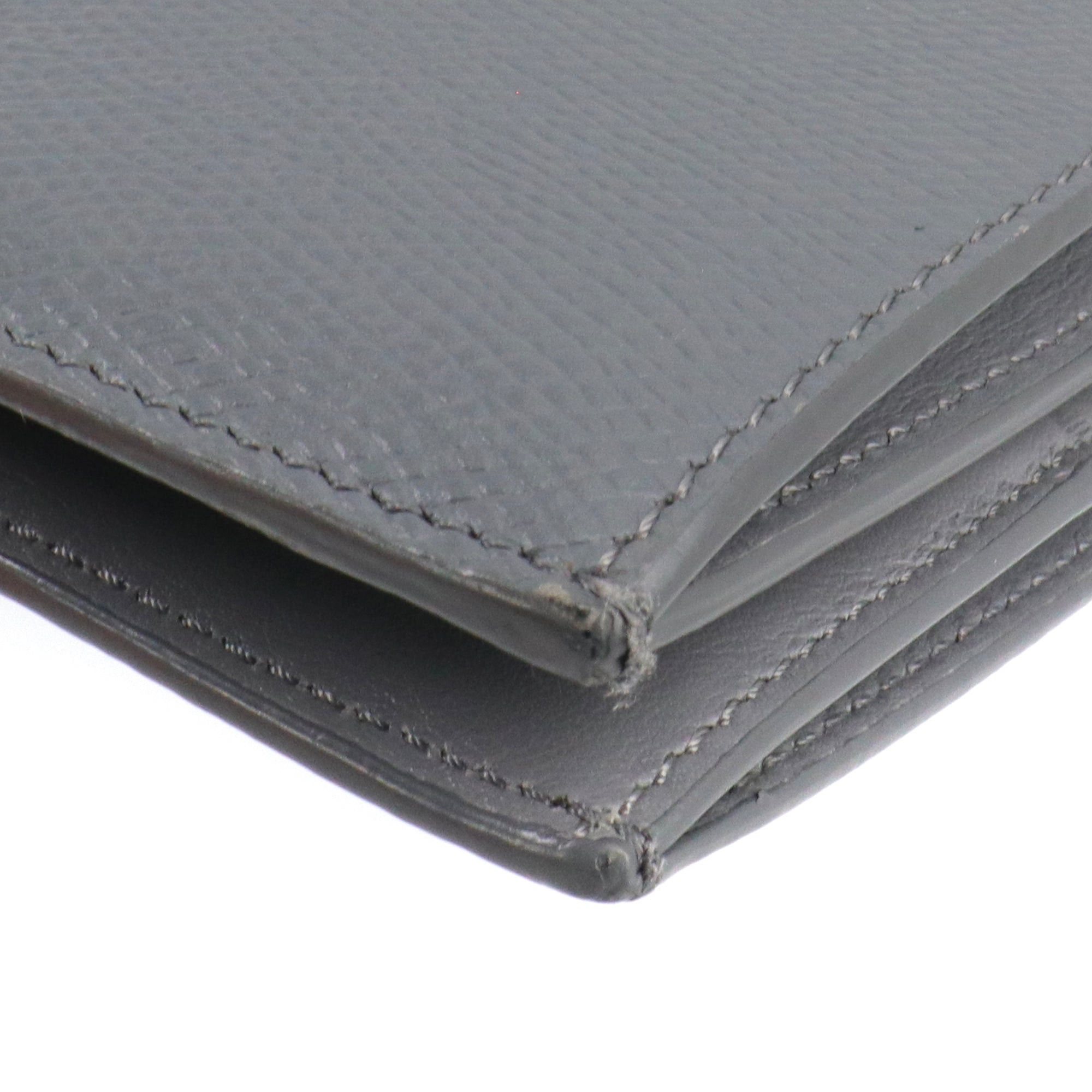 Celine CELINE - Large Celine wallet in gray grained leather Size ONE SIZE - 7 Thumbnail