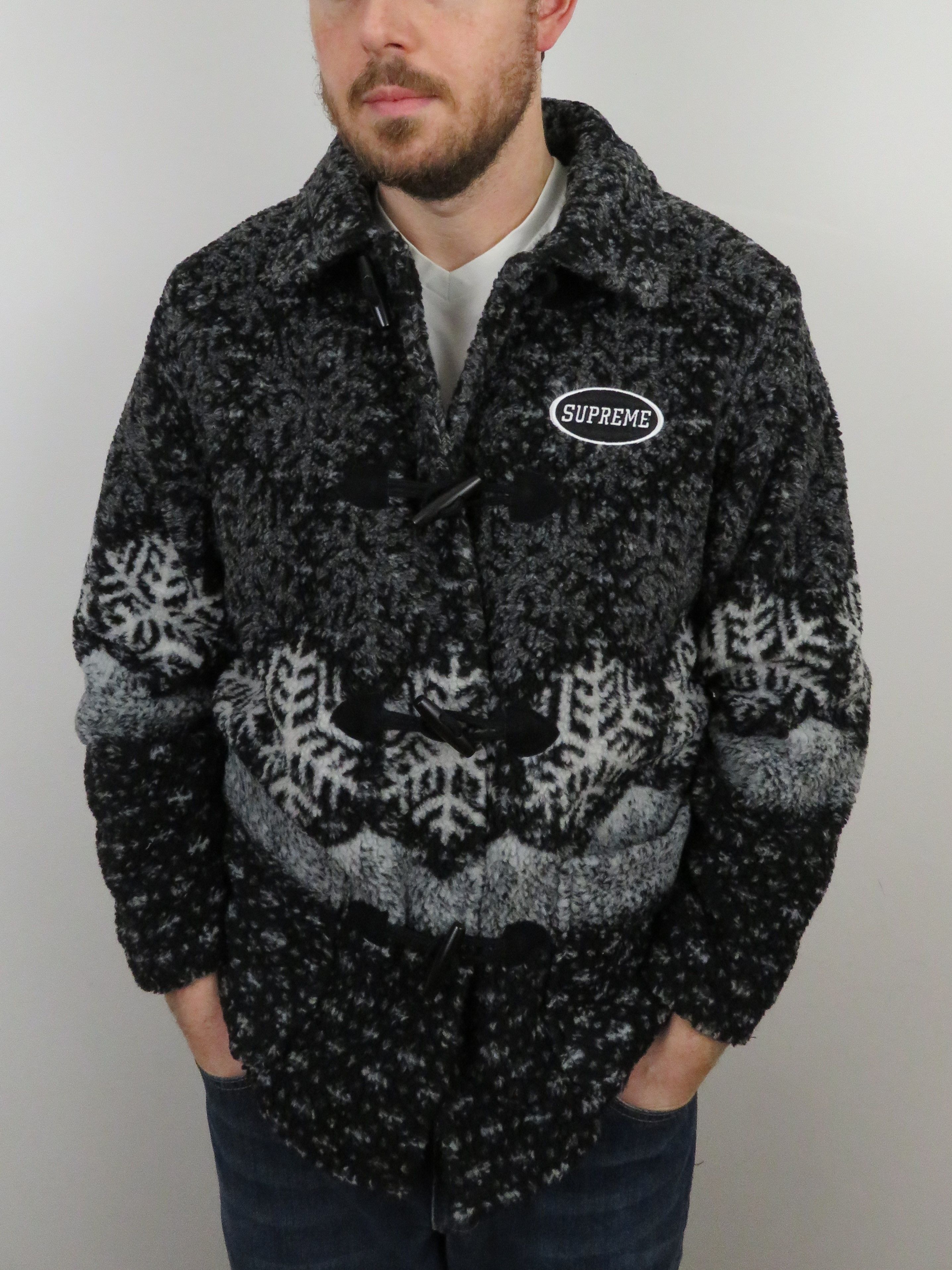 Snowflake toggle fleece jacket 2024 supreme