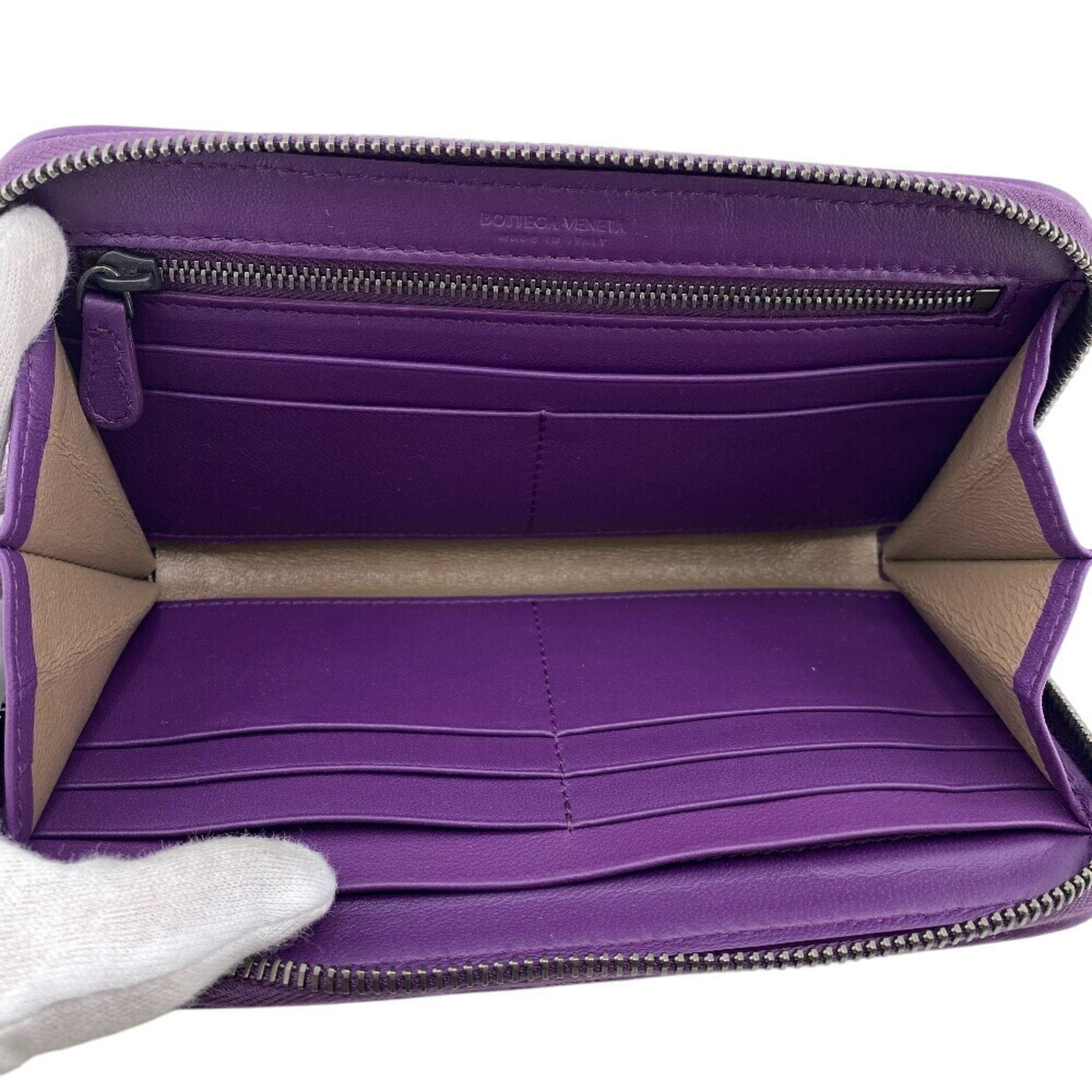 Bottega Veneta BOTTEGAVENETA Bottega Veneta Round Intrecciato Long Wallet Purple Men's Size ONE SIZE - 8 Thumbnail