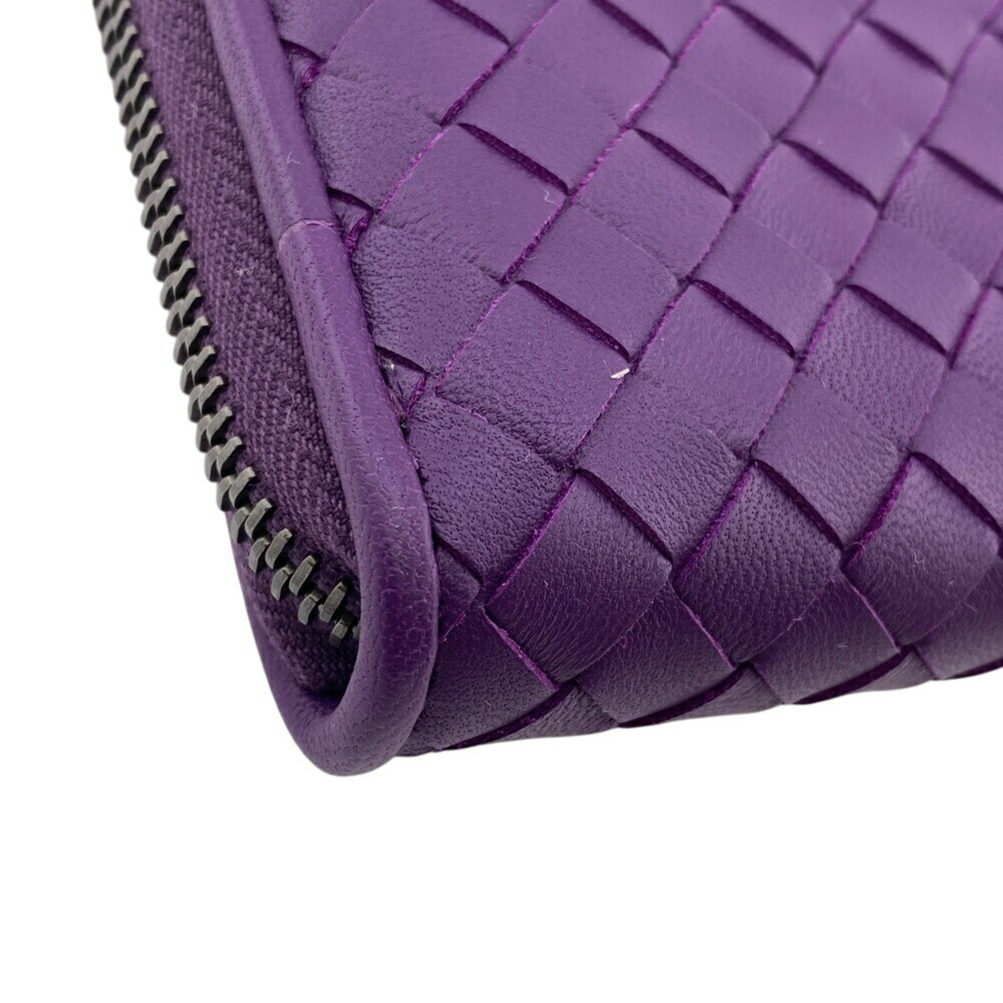 Bottega Veneta BOTTEGAVENETA Bottega Veneta Round Intrecciato Long Wallet Purple Men's Size ONE SIZE - 4 Thumbnail