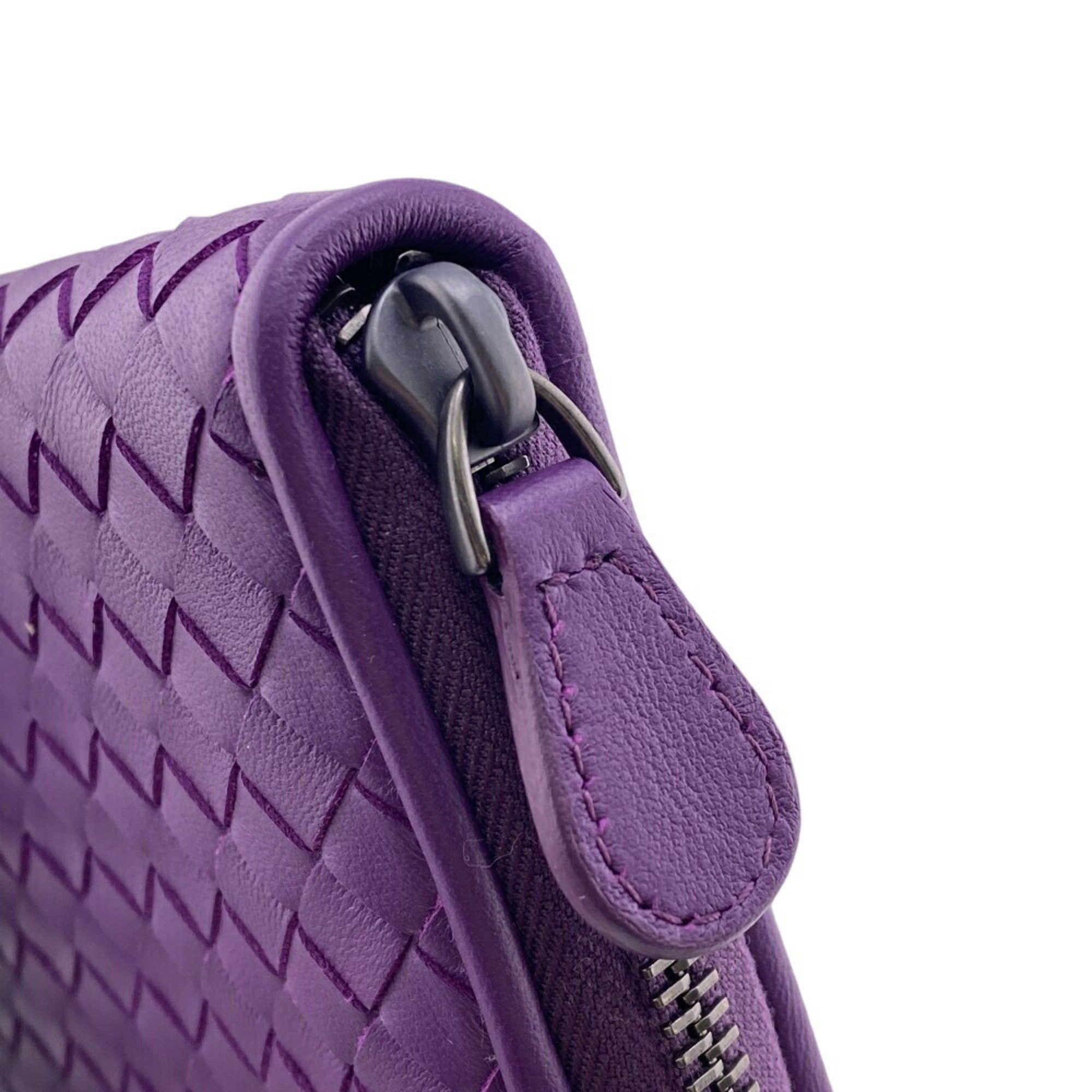 Bottega Veneta BOTTEGAVENETA Bottega Veneta Round Intrecciato Long Wallet Purple Men's Size ONE SIZE - 7 Thumbnail