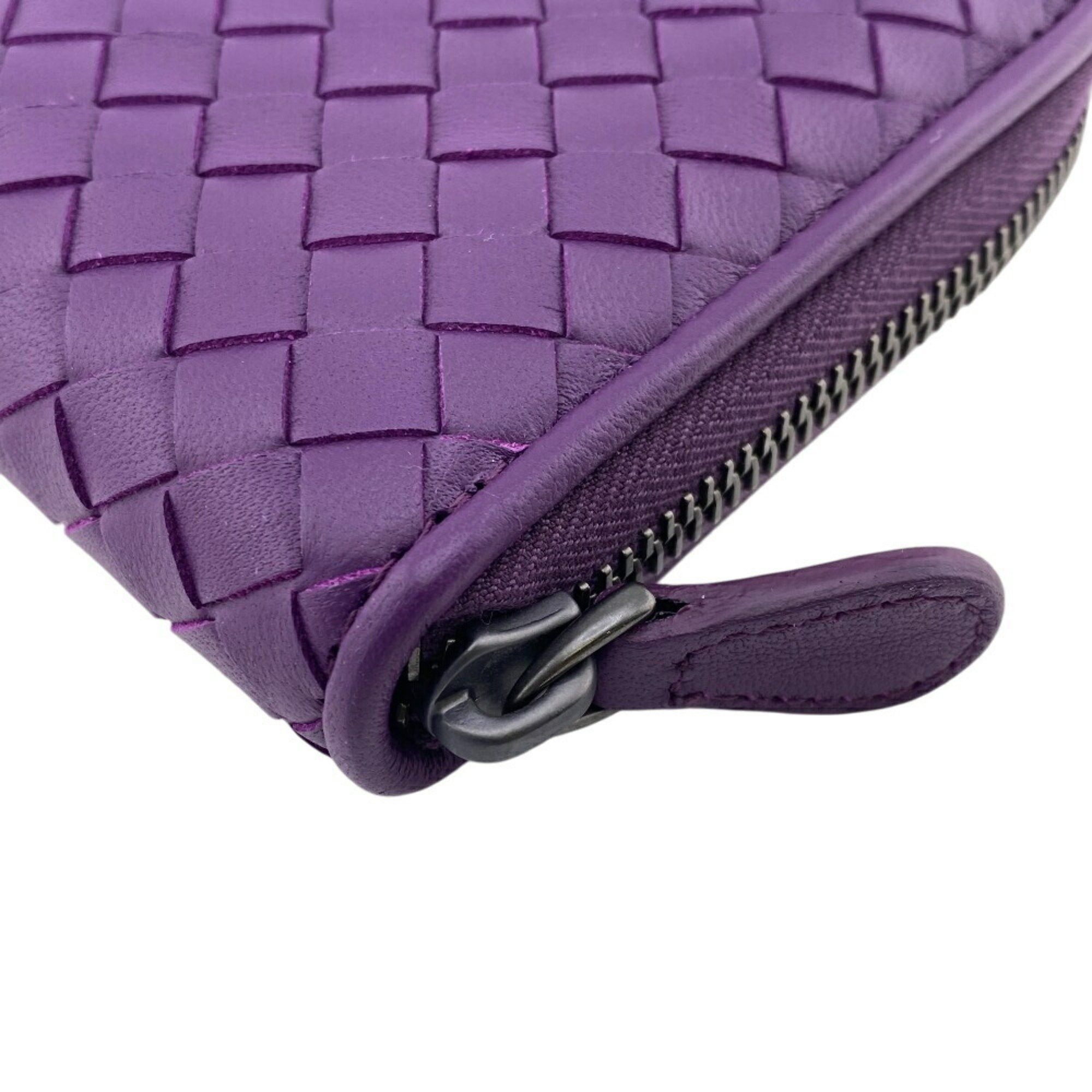 Bottega Veneta BOTTEGAVENETA Bottega Veneta Round Intrecciato Long Wallet Purple Men's Size ONE SIZE - 3 Thumbnail