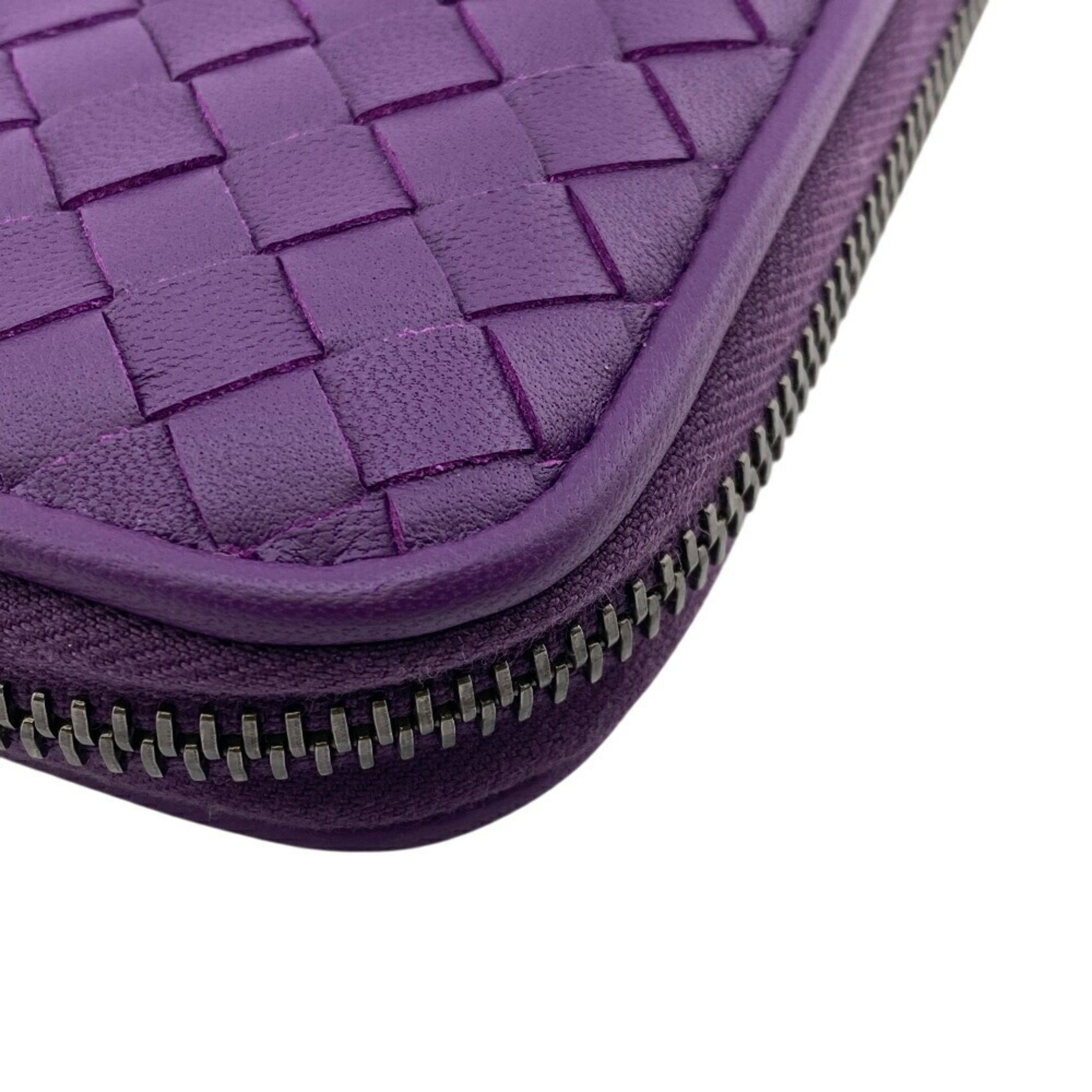 Bottega Veneta BOTTEGAVENETA Bottega Veneta Round Intrecciato Long Wallet Purple Men's Size ONE SIZE - 5 Thumbnail