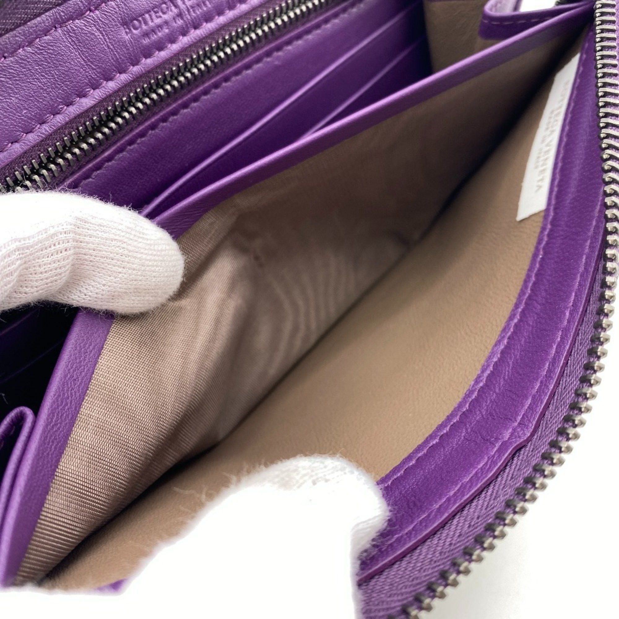 Bottega Veneta BOTTEGAVENETA Bottega Veneta Round Intrecciato Long Wallet Purple Men's Size ONE SIZE - 11 Thumbnail