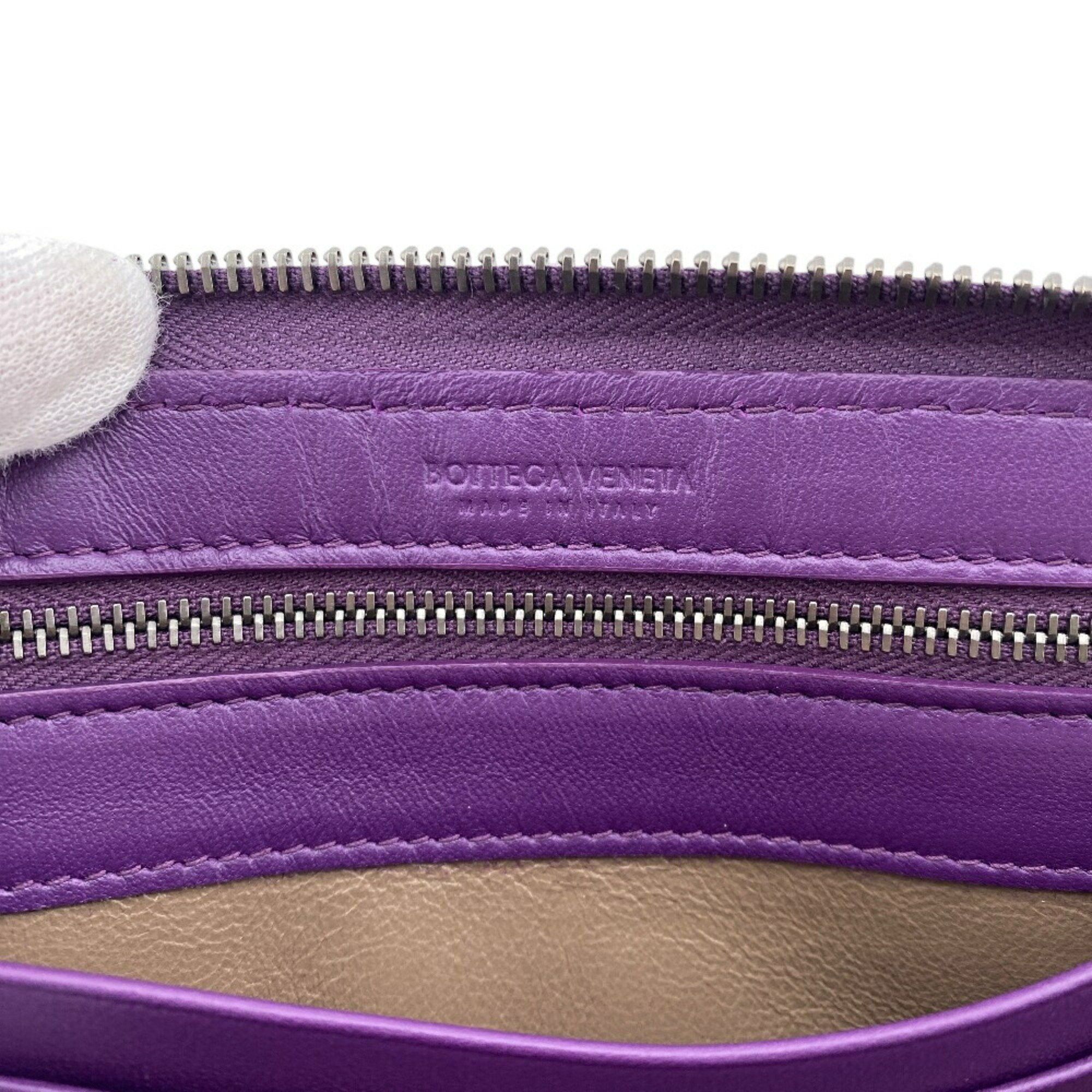 Bottega Veneta BOTTEGAVENETA Bottega Veneta Round Intrecciato Long Wallet Purple Men's Size ONE SIZE - 13 Thumbnail