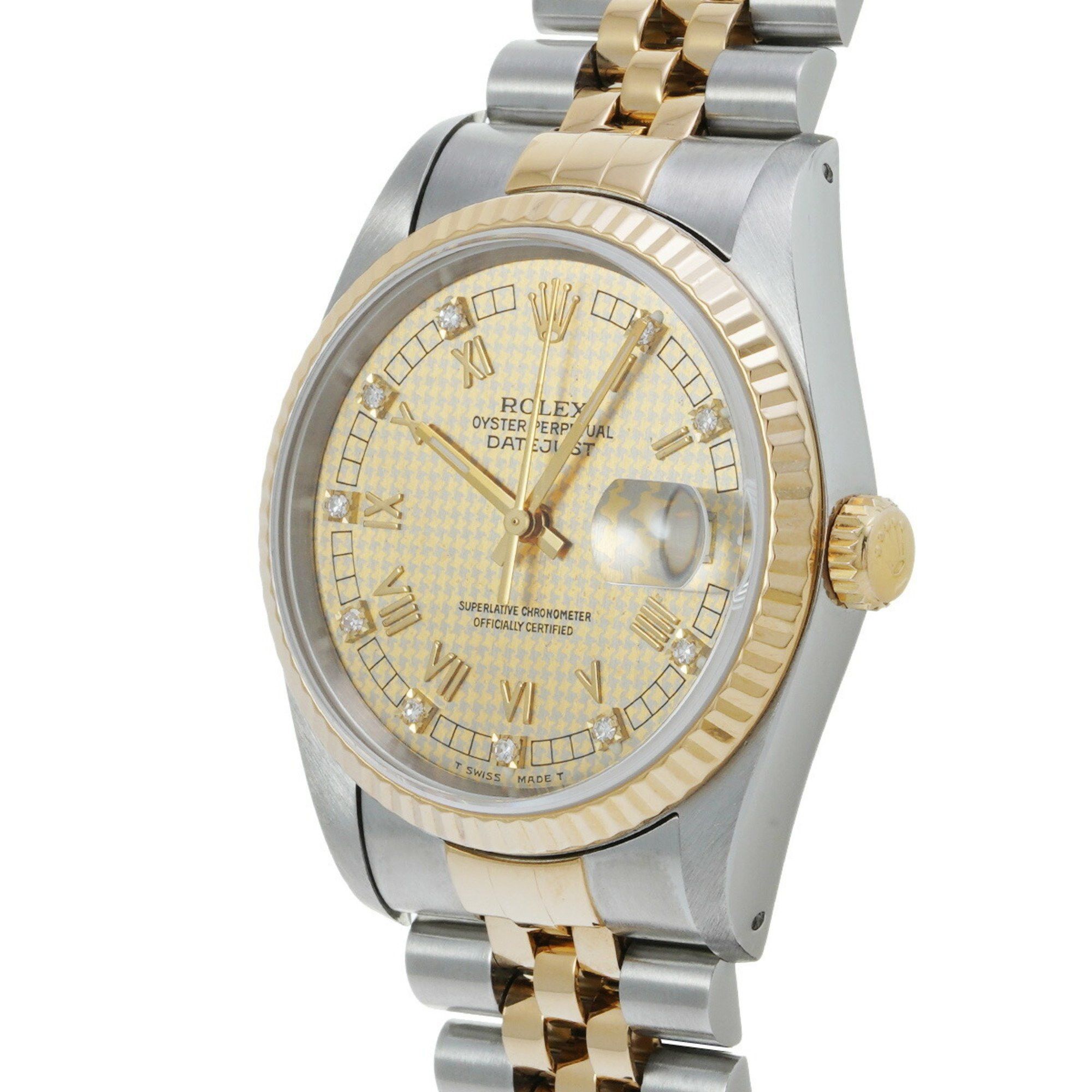 Rolex Rolex Datejust 16233G R serial number (manufactured around 1987) Champagne Houndstooth/Diamond Men's Watch Automatic Size ONE SIZE - 2 Thumbnail