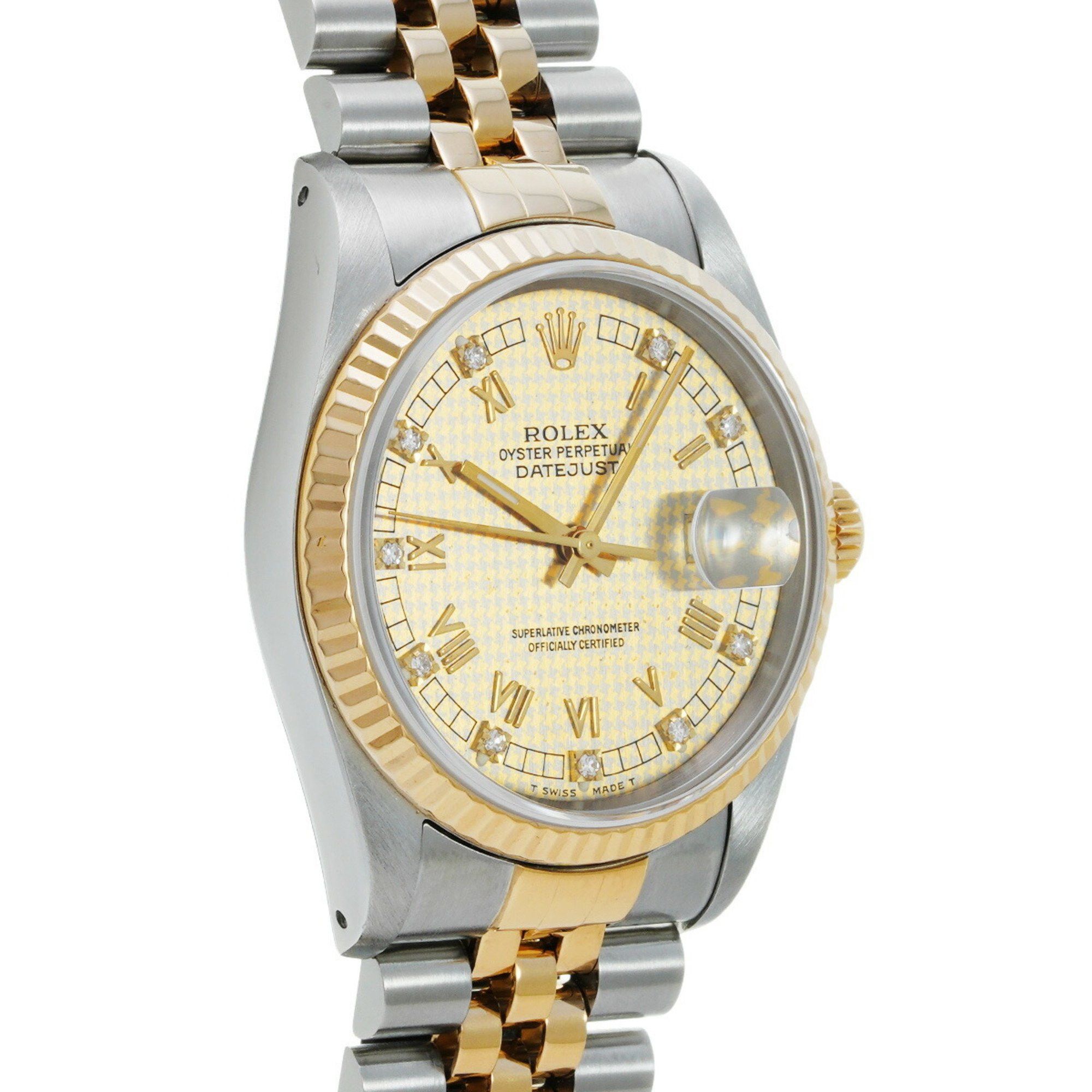 Rolex Rolex Datejust 16233G R serial number (manufactured around 1987) Champagne Houndstooth/Diamond Men's Watch Automatic Size ONE SIZE - 3 Thumbnail