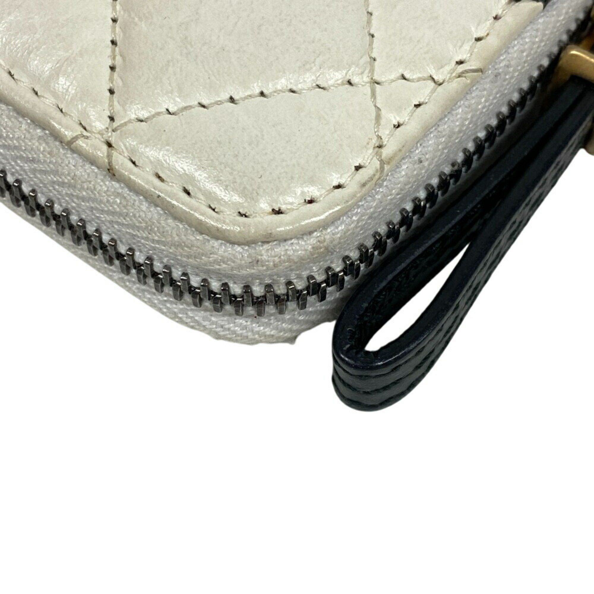 Chanel CHANEL Gabriel Doux Round Coin Case Wallet White Women's Size ONE SIZE - 6 Thumbnail
