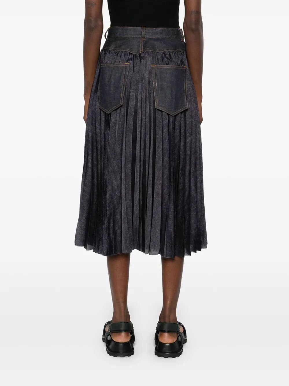 Sacai DENIM MIX SKIRT Size M / US 6-8 / IT 42-44 - 2 Thumbnail