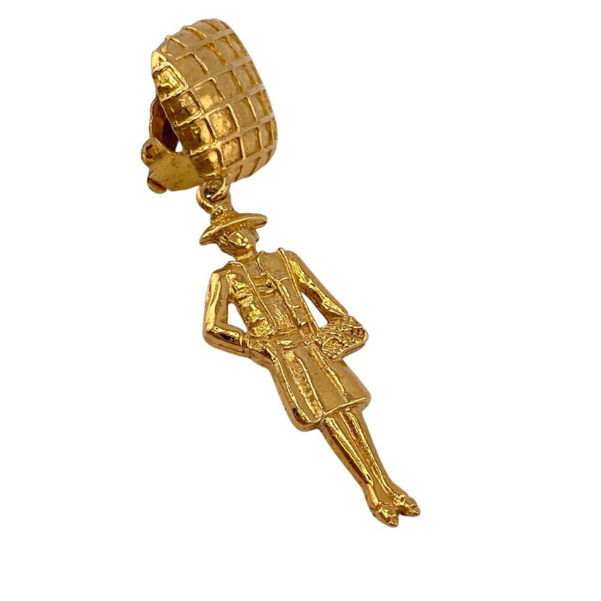 Chanel Chanel Mademoiselle Earrings, Dangling, No Holes, Gold, Women's Size ONE SIZE - 8 Thumbnail