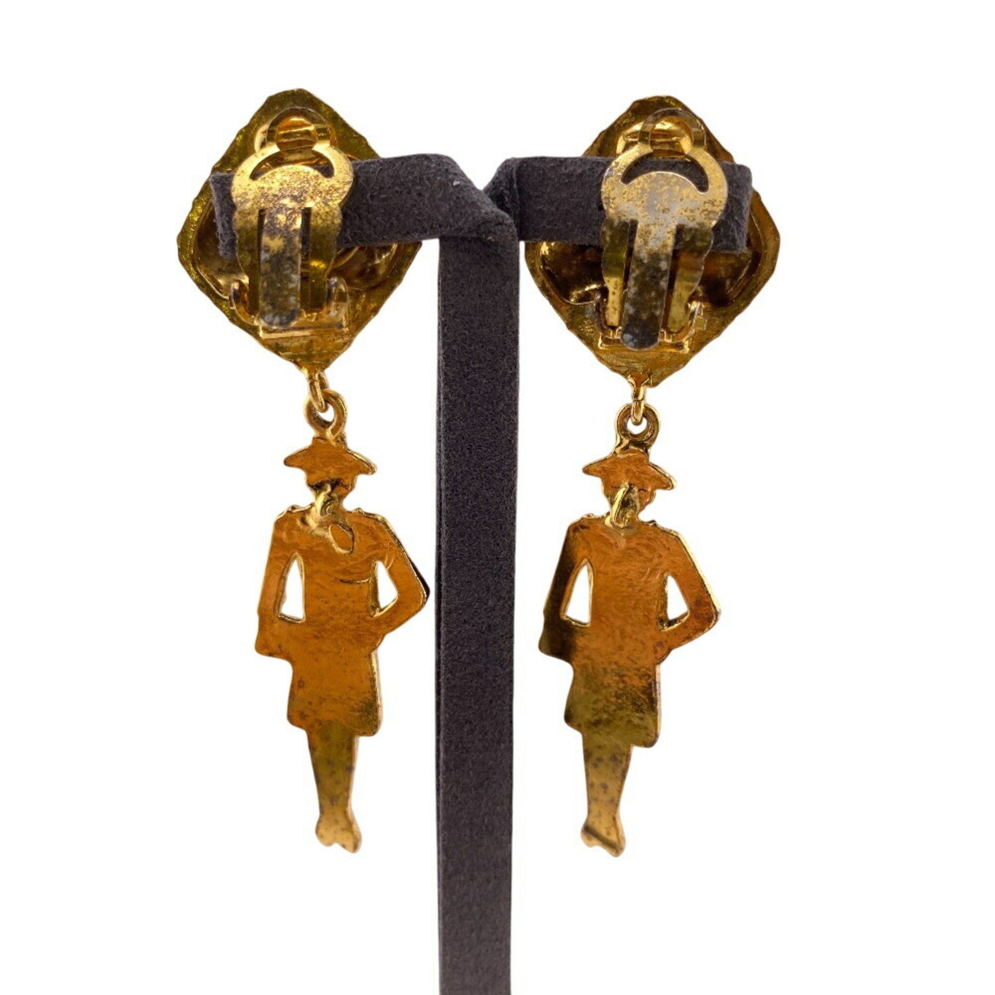 Chanel Chanel Mademoiselle Earrings, Dangling, No Holes, Gold, Women's Size ONE SIZE - 3 Thumbnail