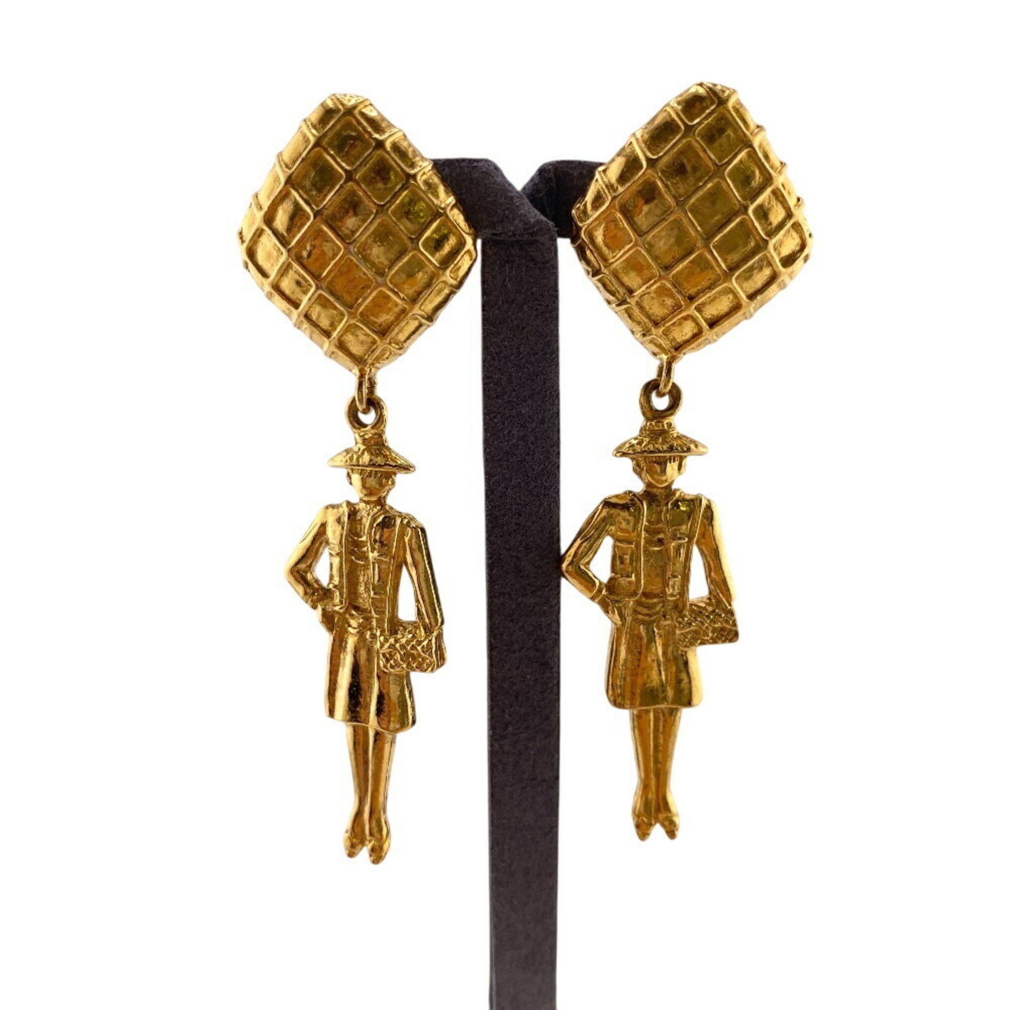Chanel Chanel Mademoiselle Earrings, Dangling, No Holes, Gold, Women's Size ONE SIZE - 2 Thumbnail