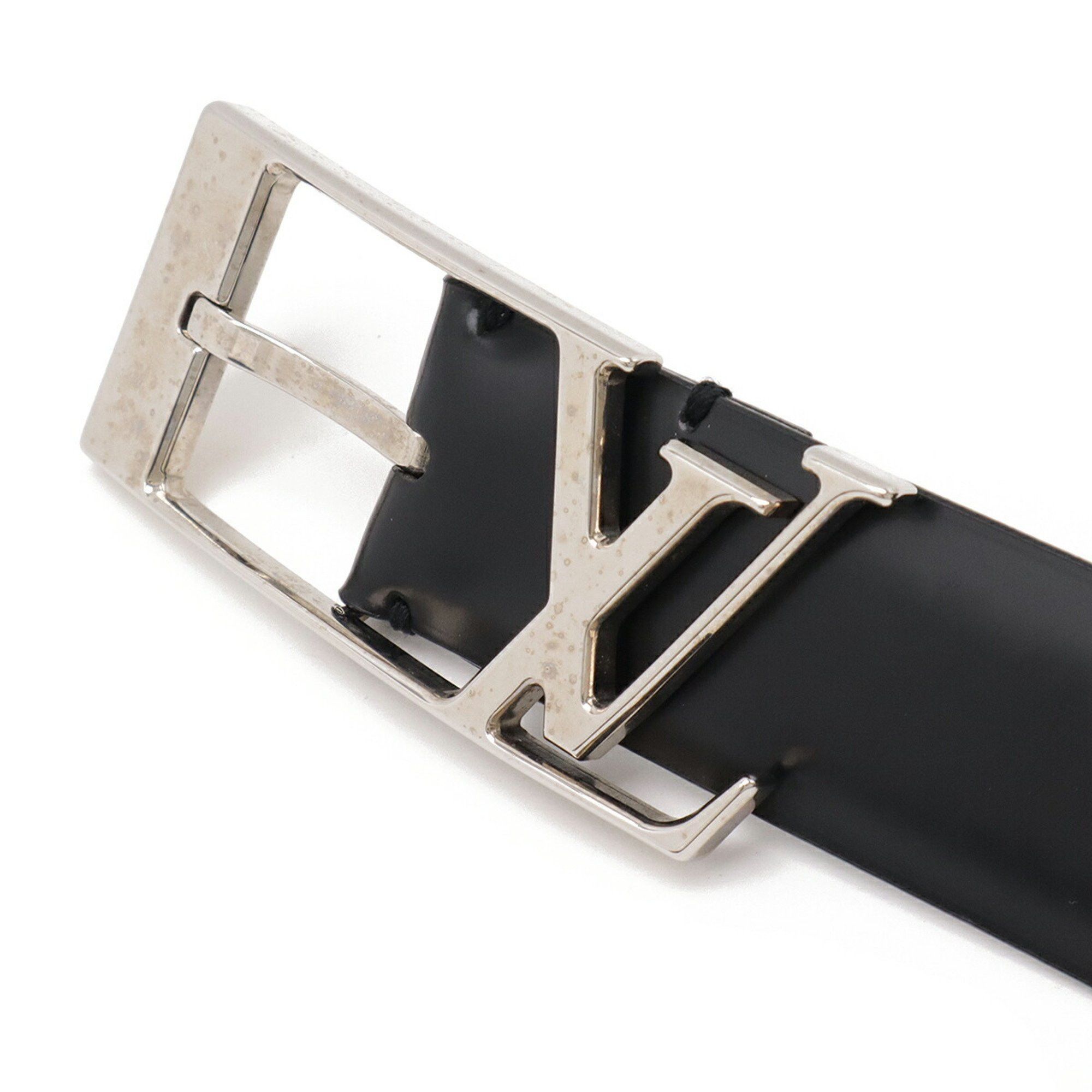 Louis Vuitton Louis Vuitton Santur Anagram Belt Leather Black #100 M9840S Size ONE SIZE - 4 Thumbnail