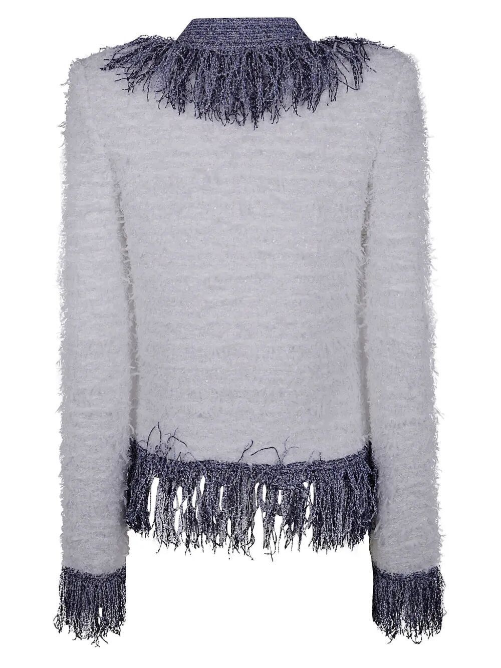 Balmain COLLARLESS GLITTERED FRINGED TWEED JKT Size M / US 6-8 / IT 42-44 - 6 Thumbnail