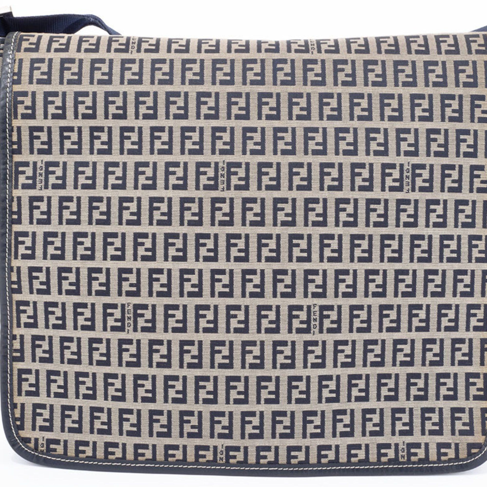 Fendi FENDI ZUCCA BAG SHOULDER CANVAS | LEATHER NAVY MEN'S Size ONE SIZE - 3 Thumbnail