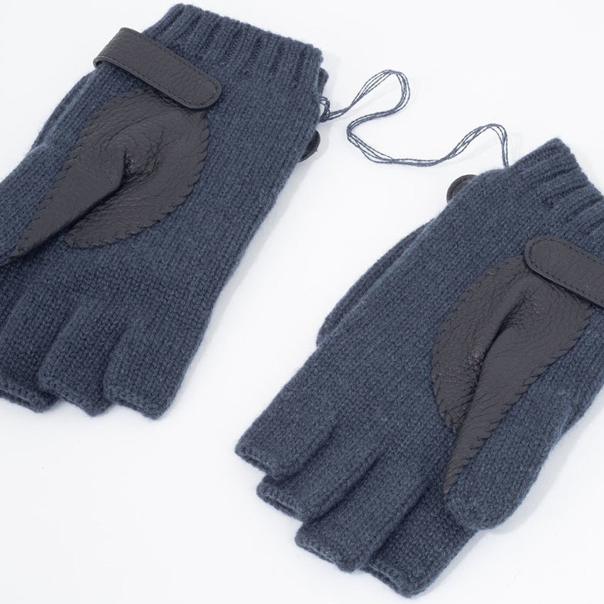 Hermes Hermes Lionel Fingerless Cashmere Blue Noir Men's L Mittens H162052G 5HL HERMES Size ONE SIZE - 7 Thumbnail