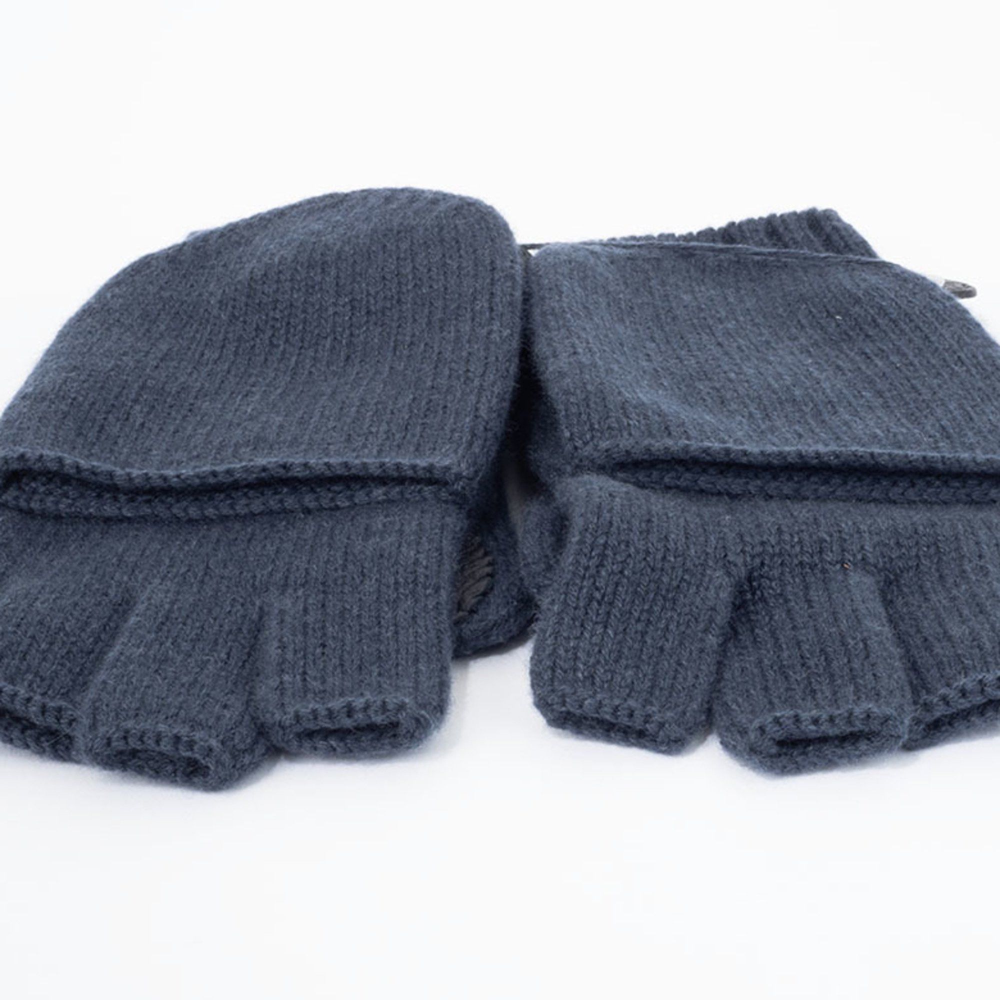 Hermes Hermes Lionel Fingerless Cashmere Blue Noir Men's L Mittens H162052G 5HL HERMES Size ONE SIZE - 5 Thumbnail