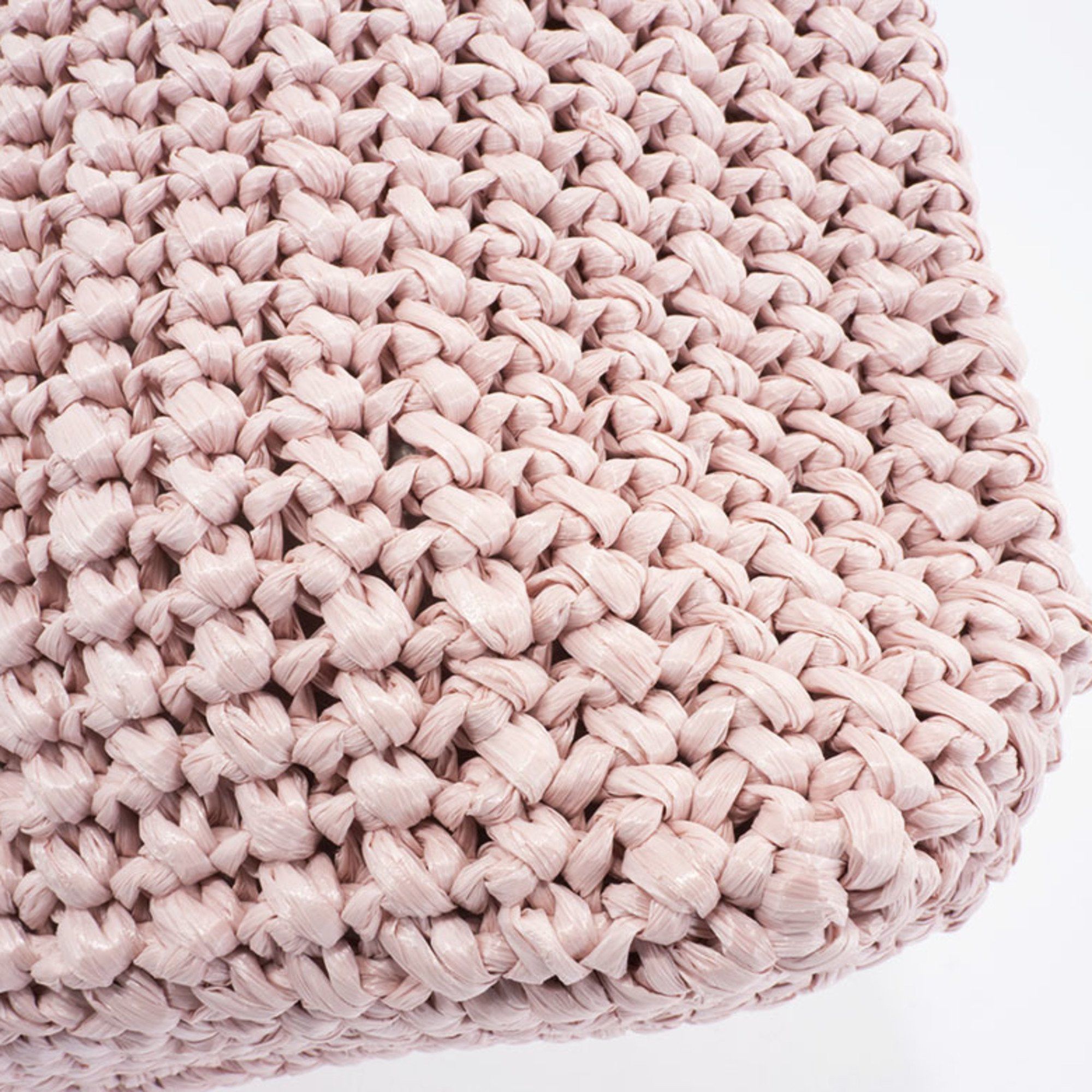 Prada Prada Small Crochet Tote Bag 1BG422 Raffia-like Pink Women's Straw-like PRADA Size ONE SIZE - 4 Thumbnail