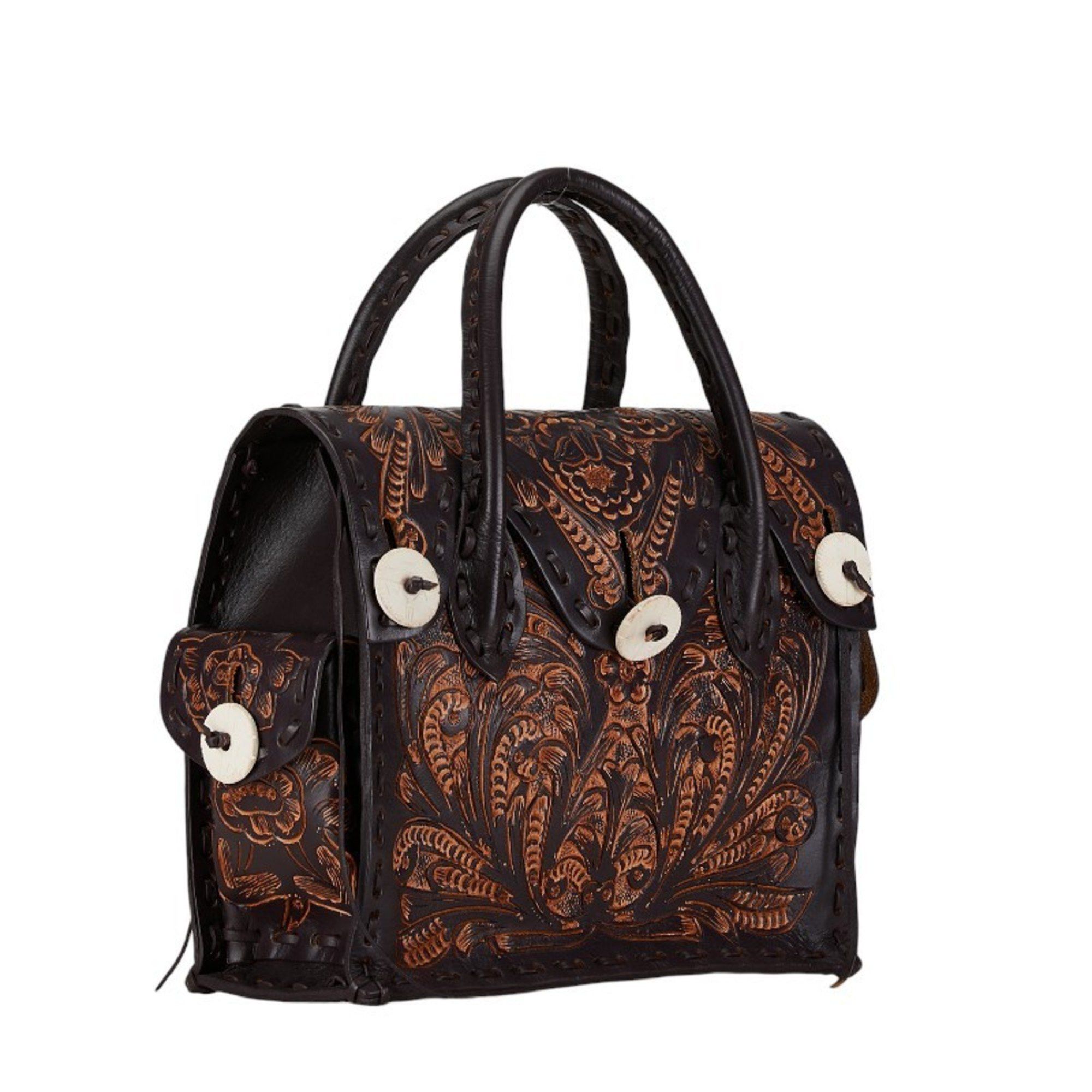 Other Carving Tribes Maestra S Handbag Brown Leather Women's Size ONE SIZE - 2 Thumbnail
