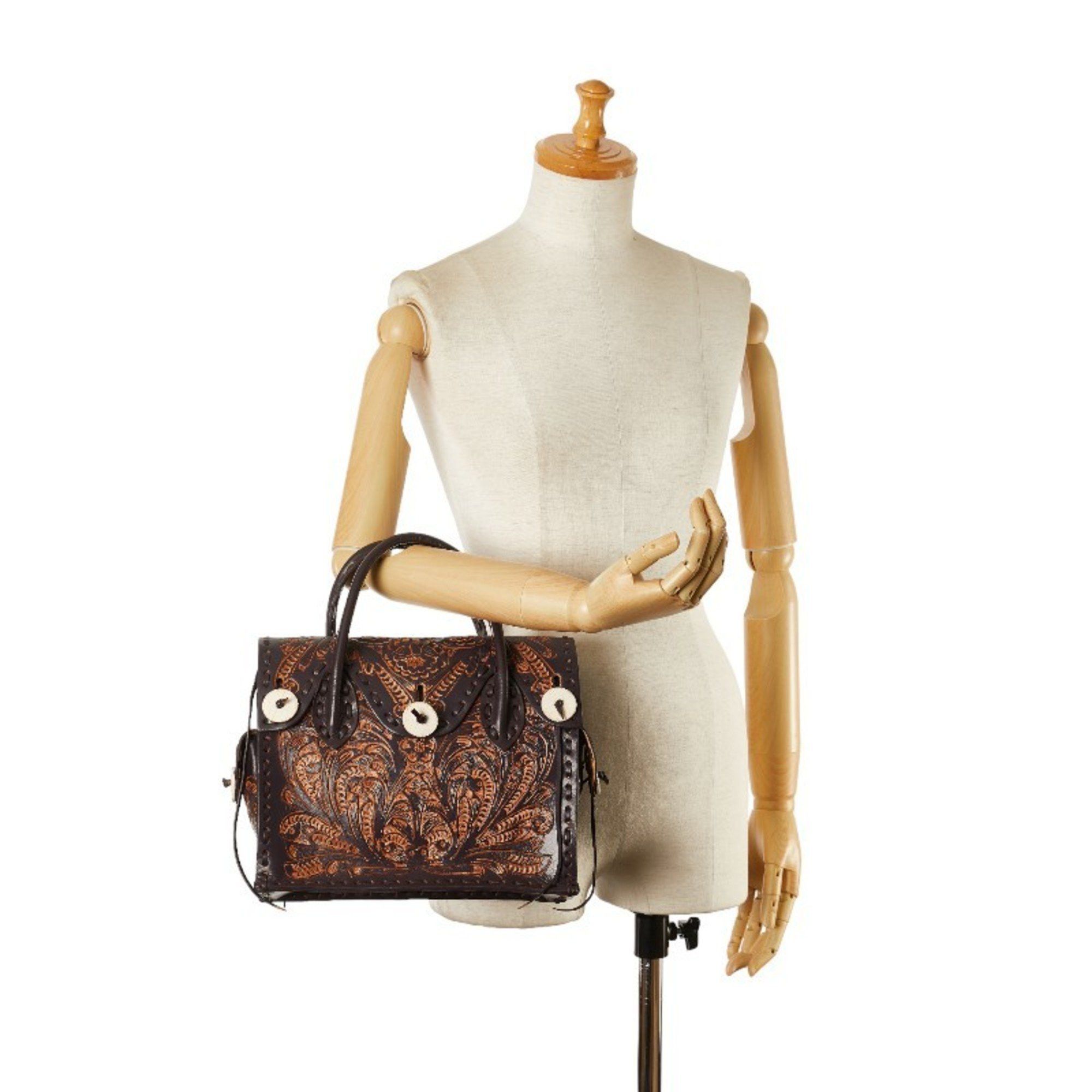 Other Carving Tribes Maestra S Handbag Brown Leather Women's Size ONE SIZE - 7 Thumbnail
