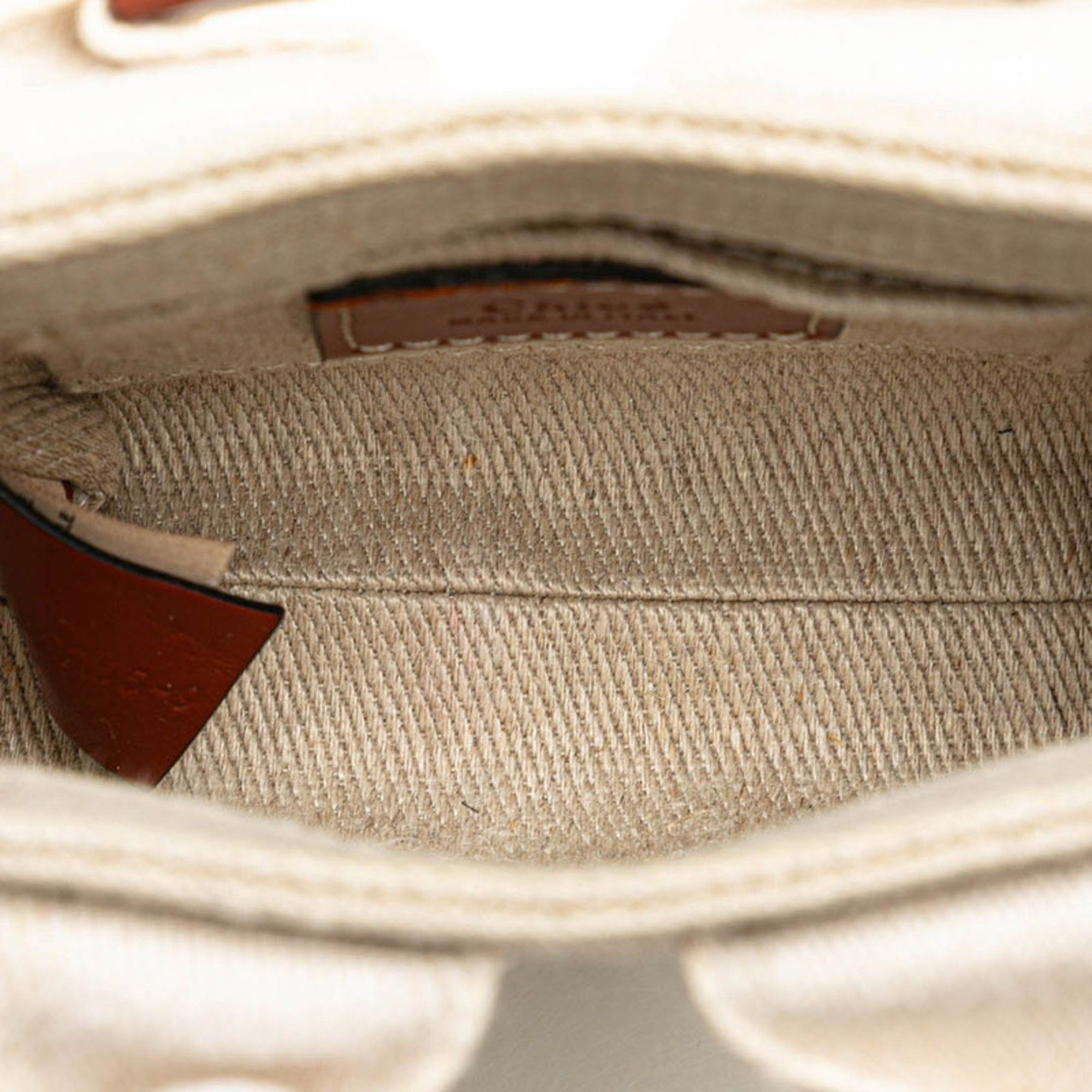 Chloe Chloé Chloe Woody Nano Handbag Shoulder Bag Beige Canvas Leather Women's Size ONE SIZE - 4 Thumbnail