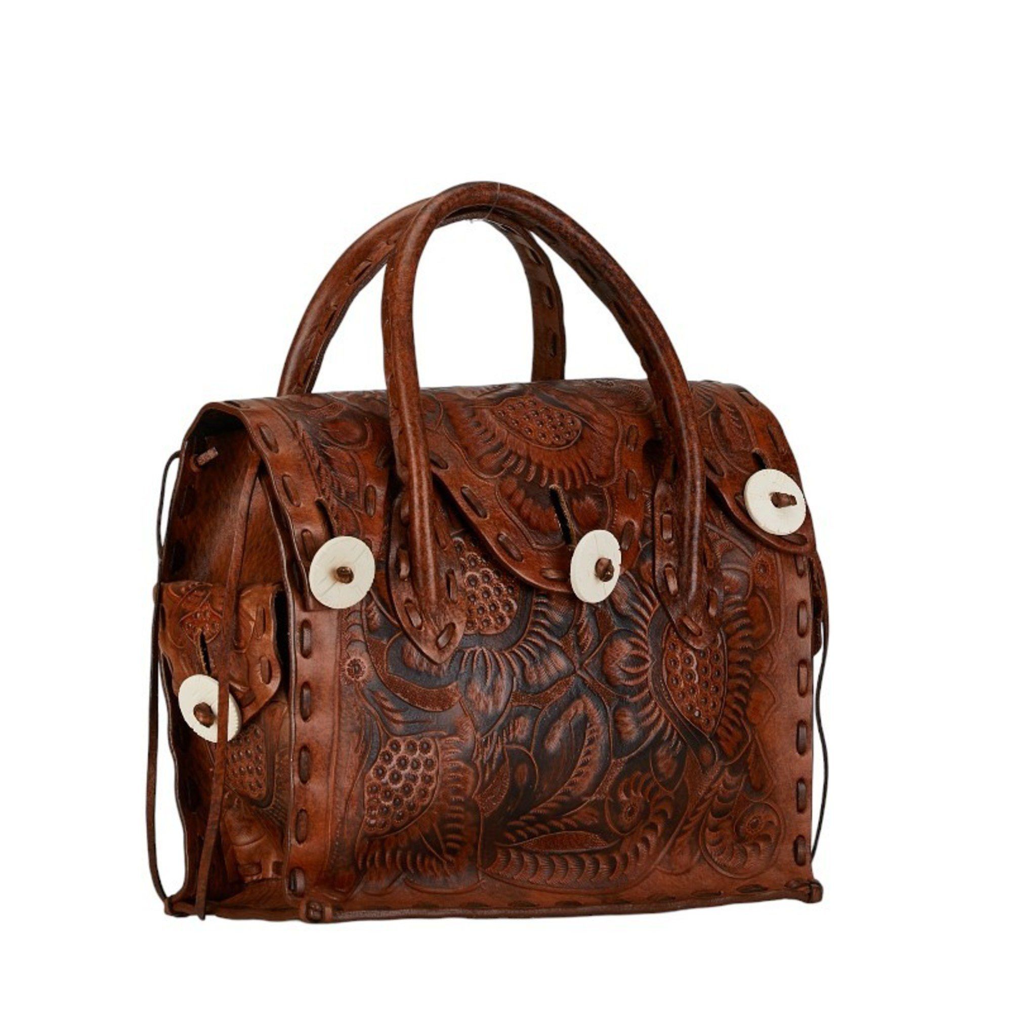 Other Carving Tribes Maestra S Handbag Brown Leather Women's Size ONE SIZE - 2 Thumbnail