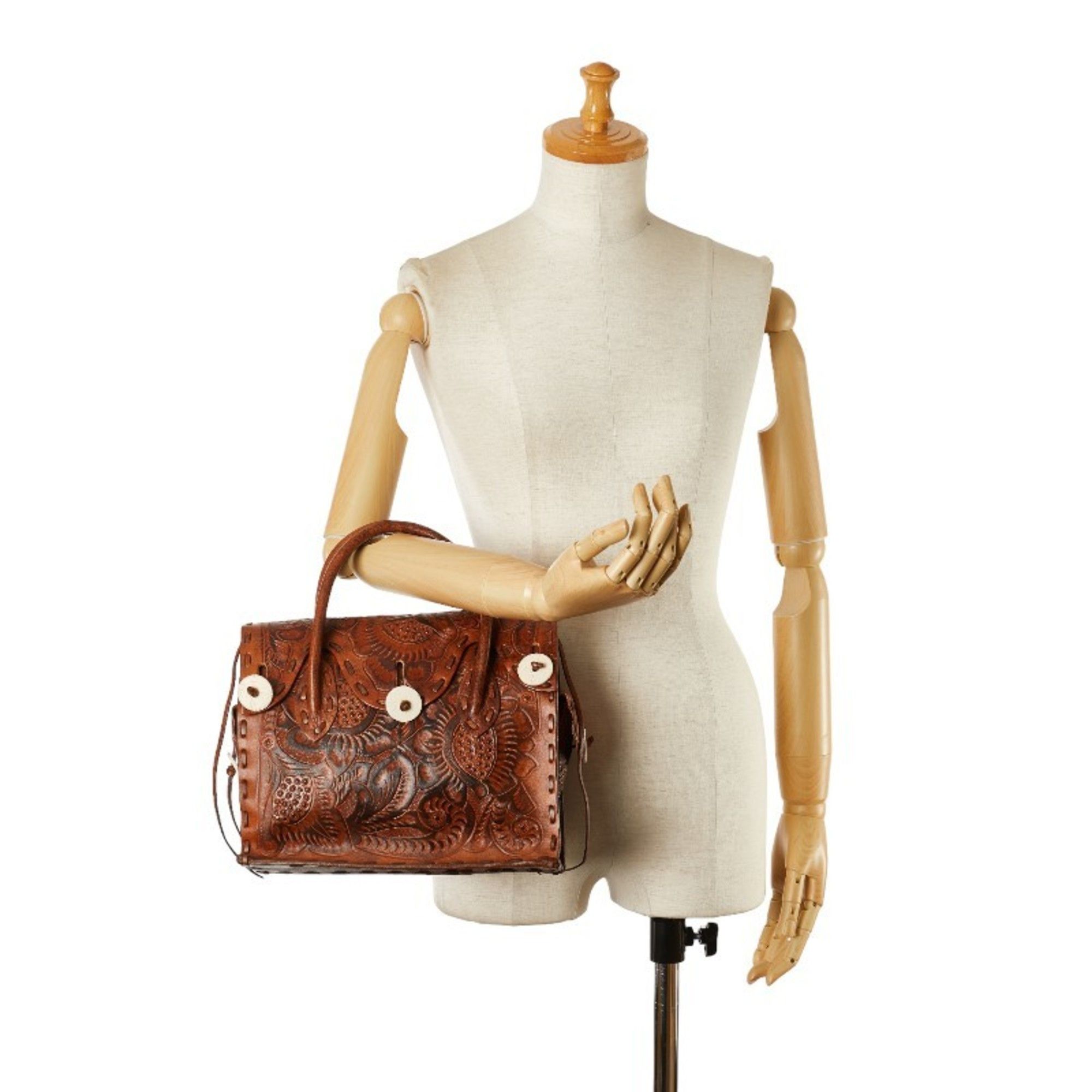 Other Carving Tribes Maestra S Handbag Brown Leather Women's Size ONE SIZE - 7 Thumbnail