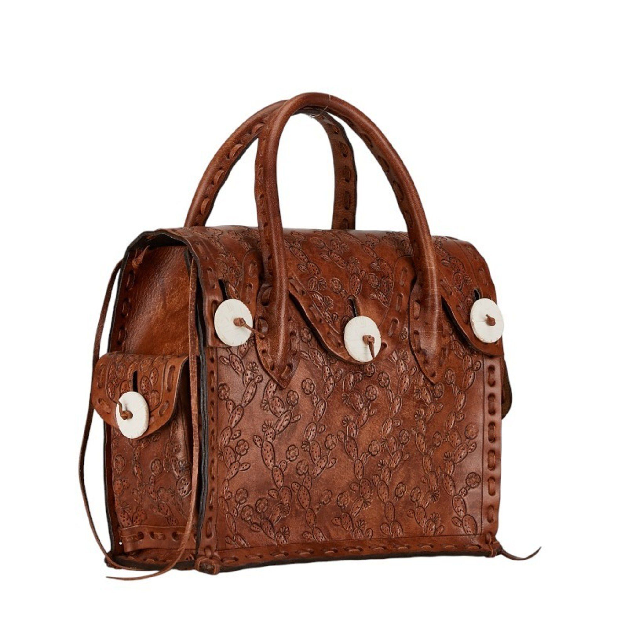 Other Carving Tribes Maestra S Handbag Brown Leather Women's Size ONE SIZE - 2 Thumbnail