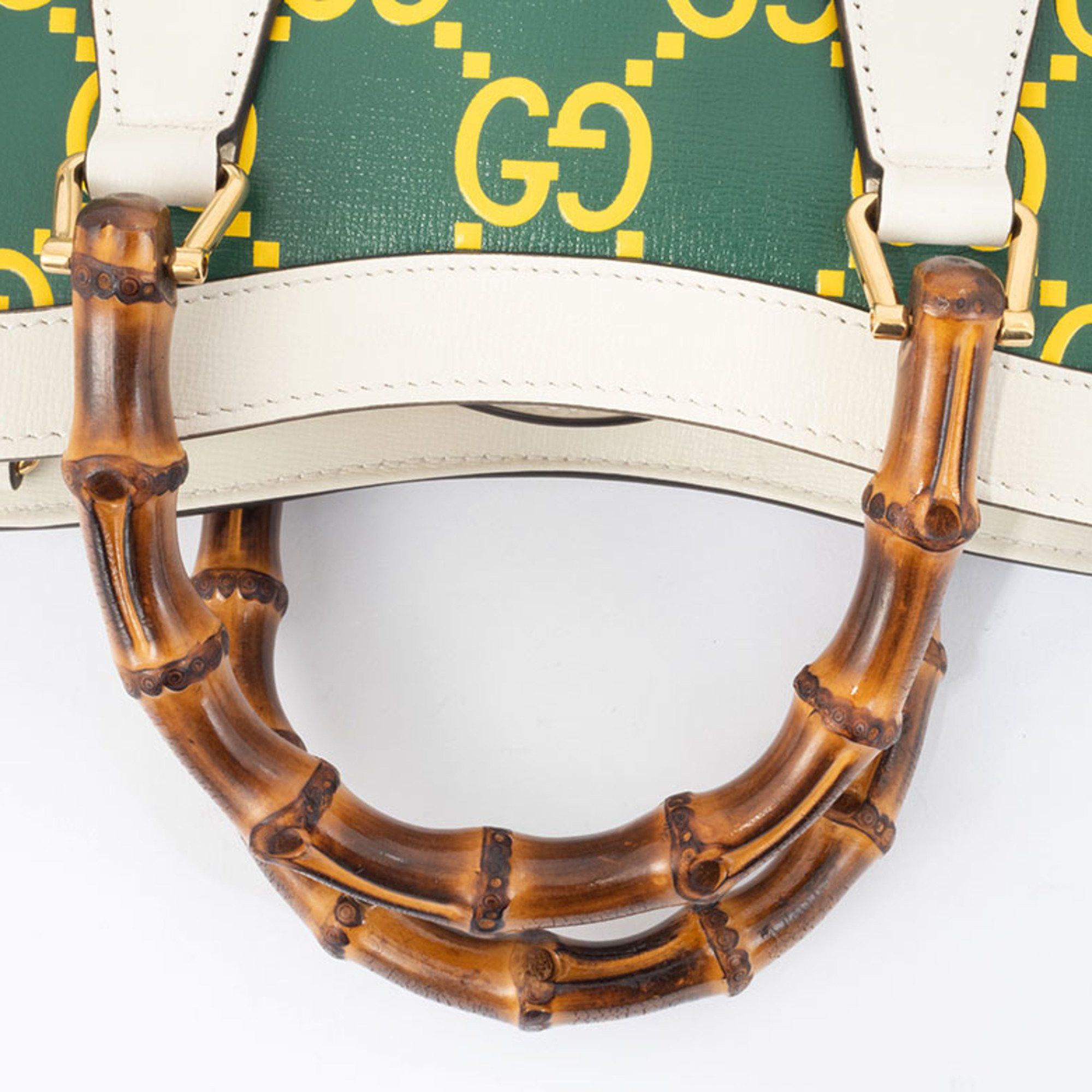 Gucci Gucci Diana Small Handbag 660195 Leather Green|Yellow Women's Bamboo Tote GUCCI Size ONE SIZE - 5 Thumbnail