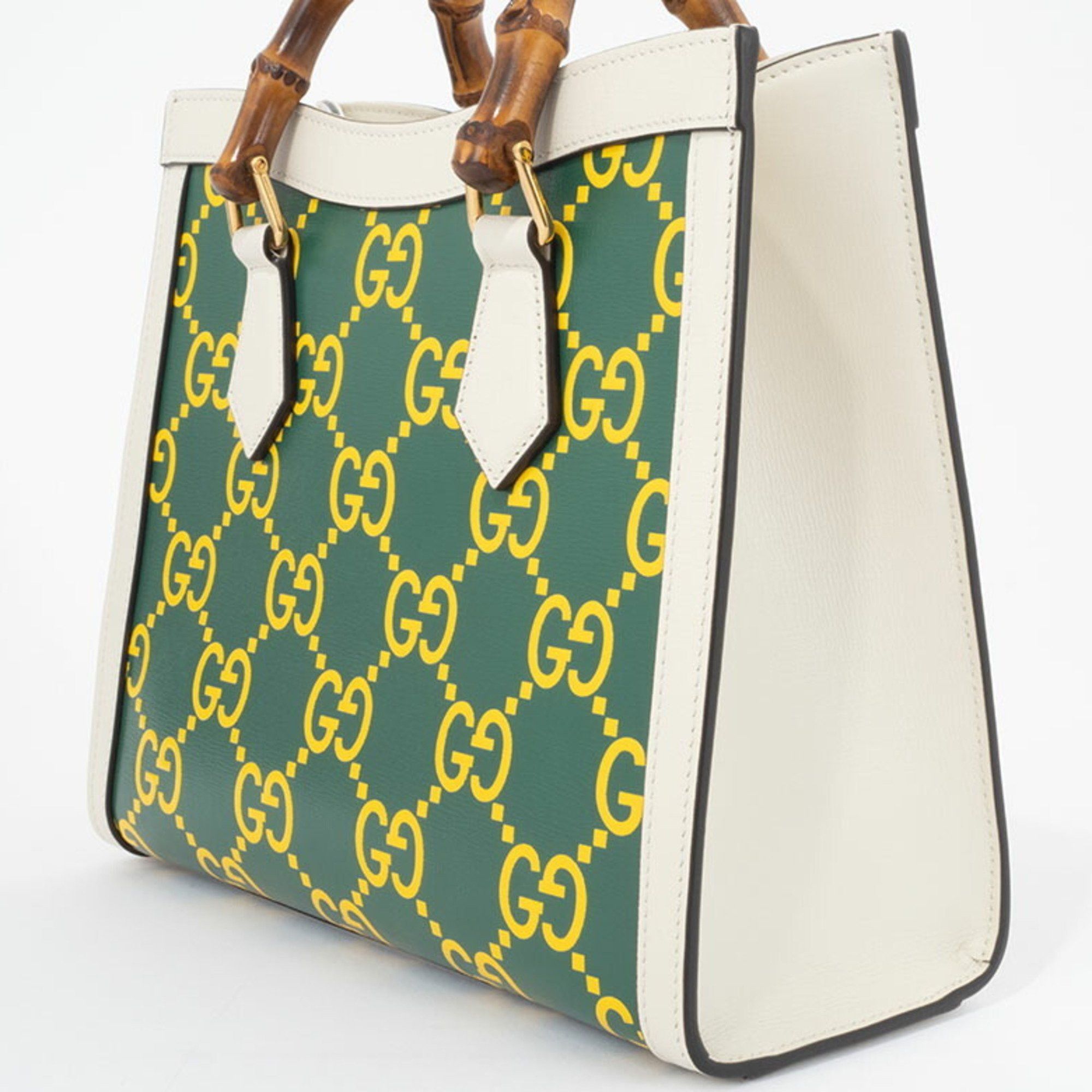 Gucci Gucci Diana Small Handbag 660195 Leather Green|Yellow Women's Bamboo Tote GUCCI Size ONE SIZE - 2 Thumbnail
