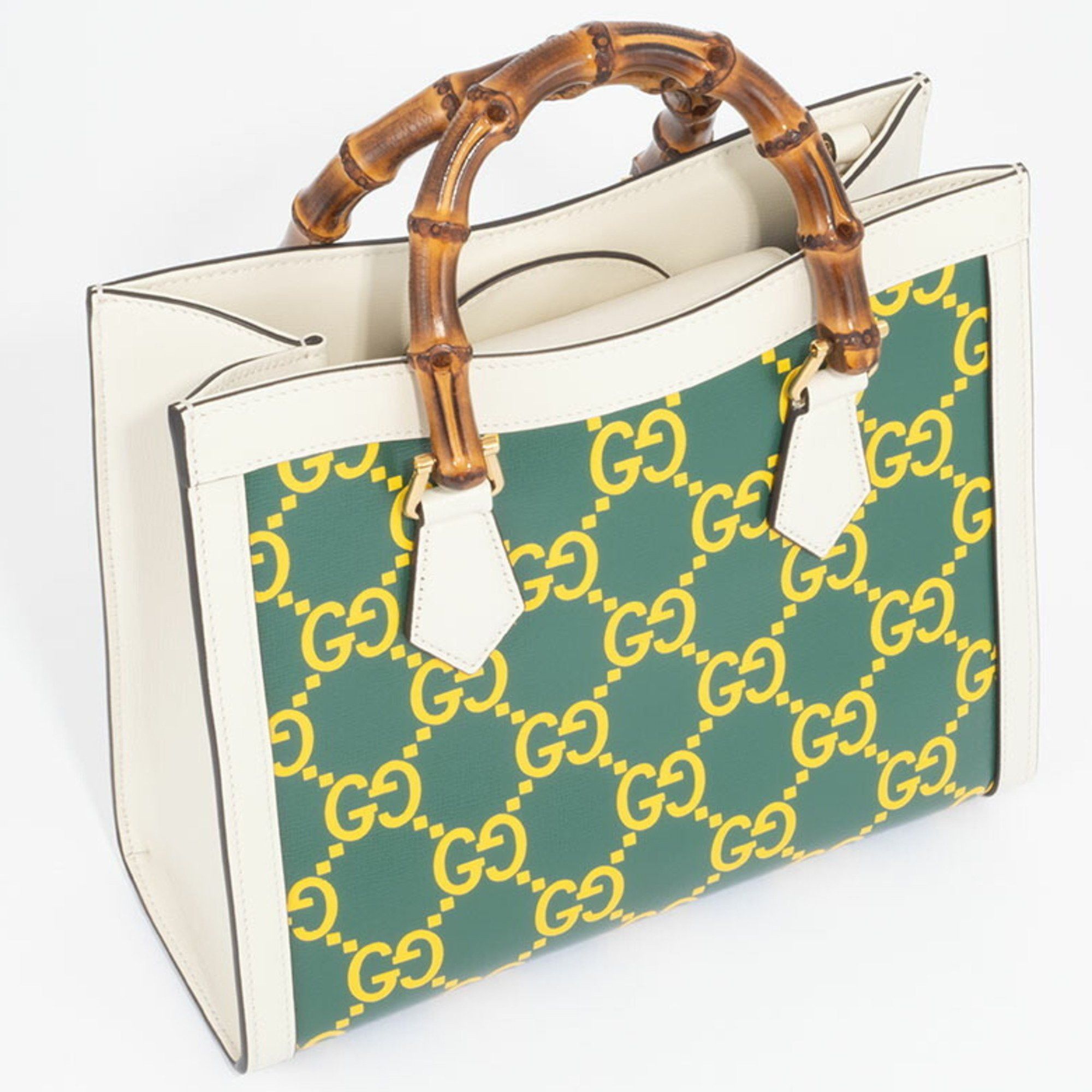 Gucci Gucci Diana Small Handbag 660195 Leather Green|Yellow Women's Bamboo Tote GUCCI Size ONE SIZE - 13 Thumbnail