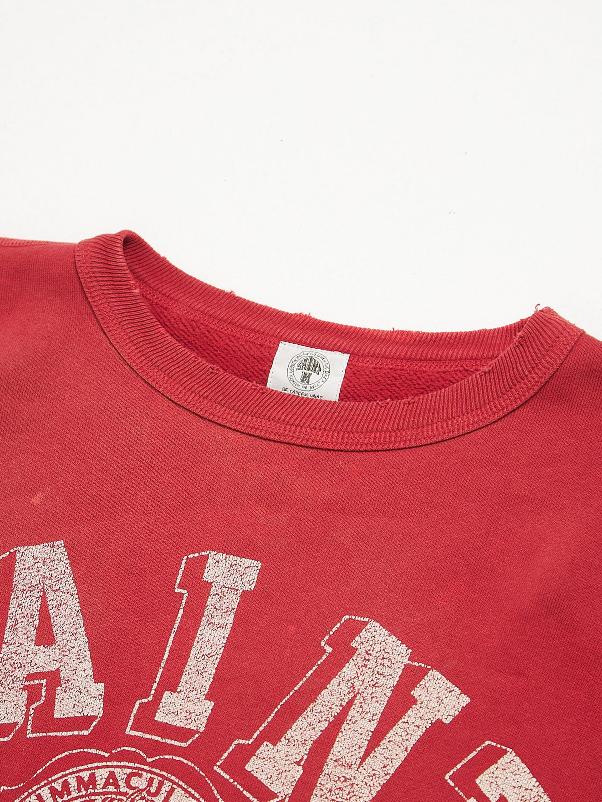 Saint Michael Red Distressed Logo Printed Cotton Sweatshirt Size US M / EU 48-50 / 2 - 3 Thumbnail