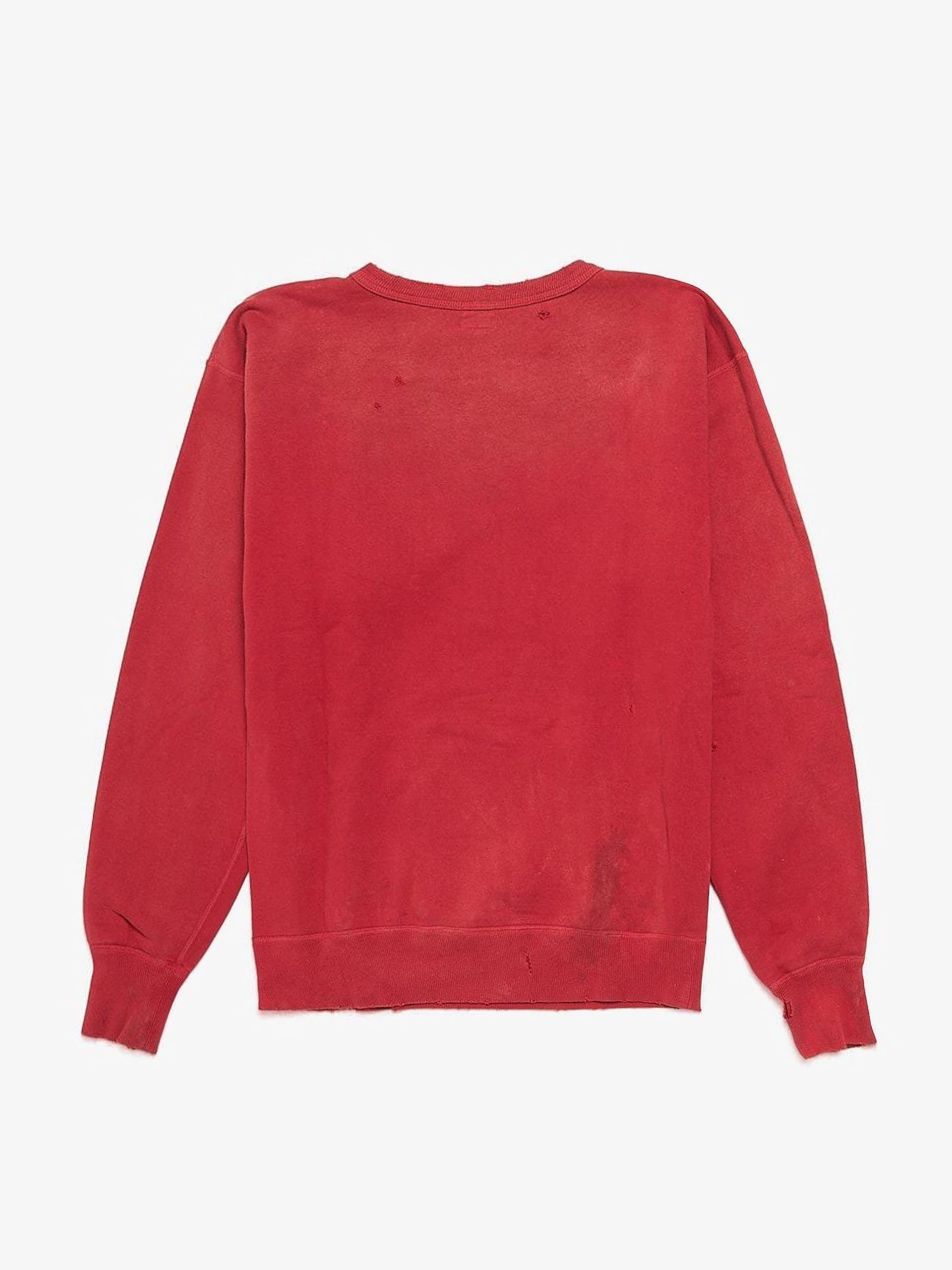 Saint Michael Red Distressed Logo Printed Cotton Sweatshirt Size US M / EU 48-50 / 2 - 2 Thumbnail