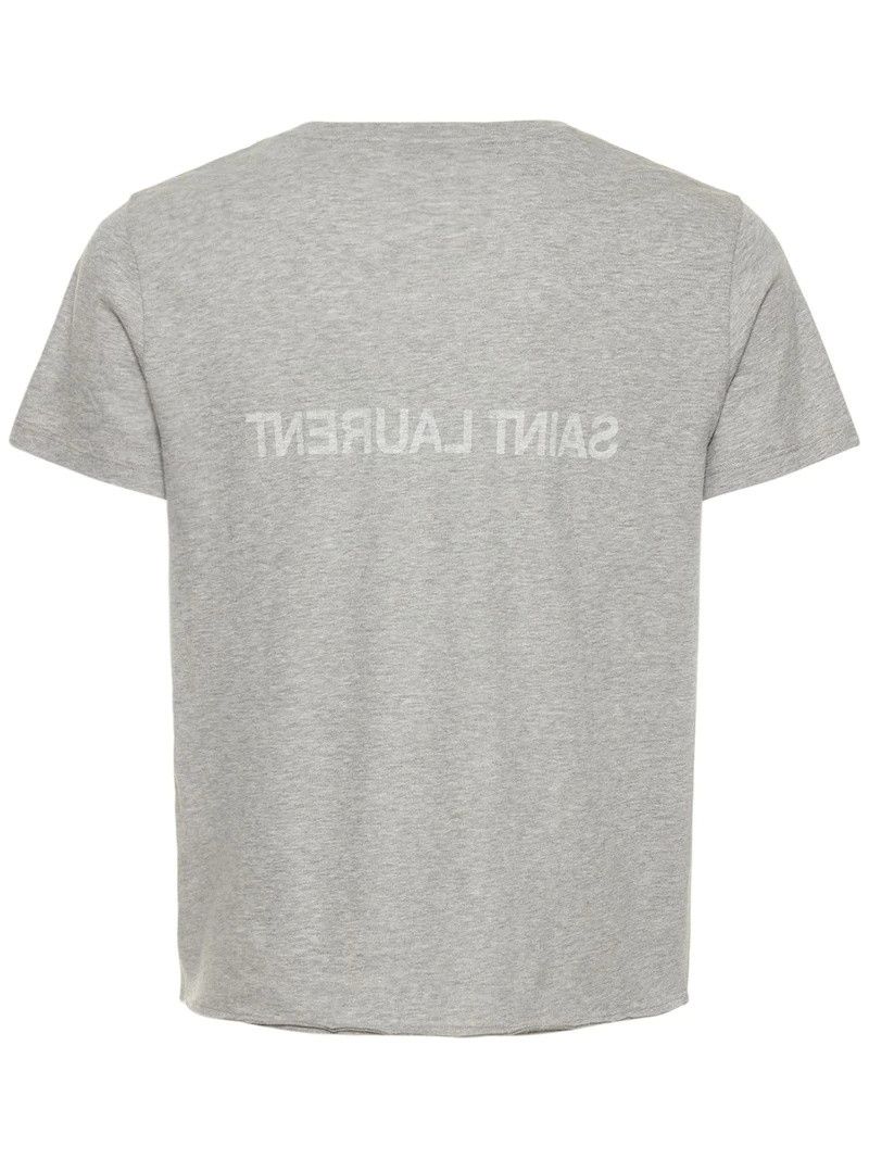 Saint Laurent Paris Reverse Logo-print T-shirt Gray Size US XS / EU 42 / 0 - 2 Thumbnail