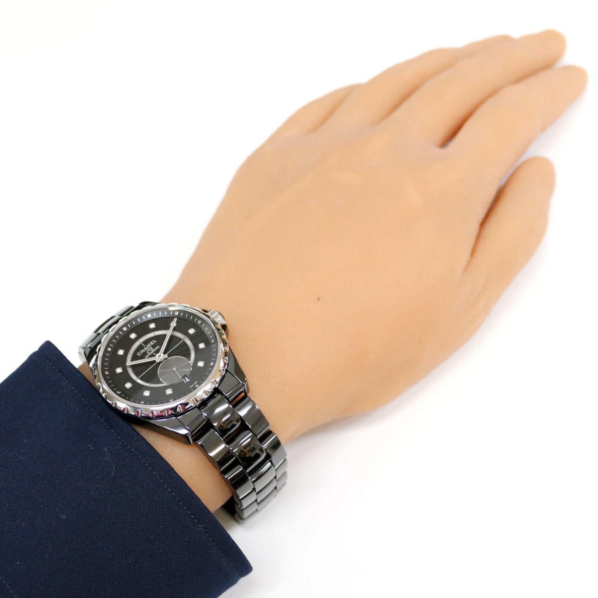 Chanel Chanel J12 Watch Ceramic Automatic Men's CHANEL 11P Diamond Overhauled Size ONE SIZE - 2 Thumbnail