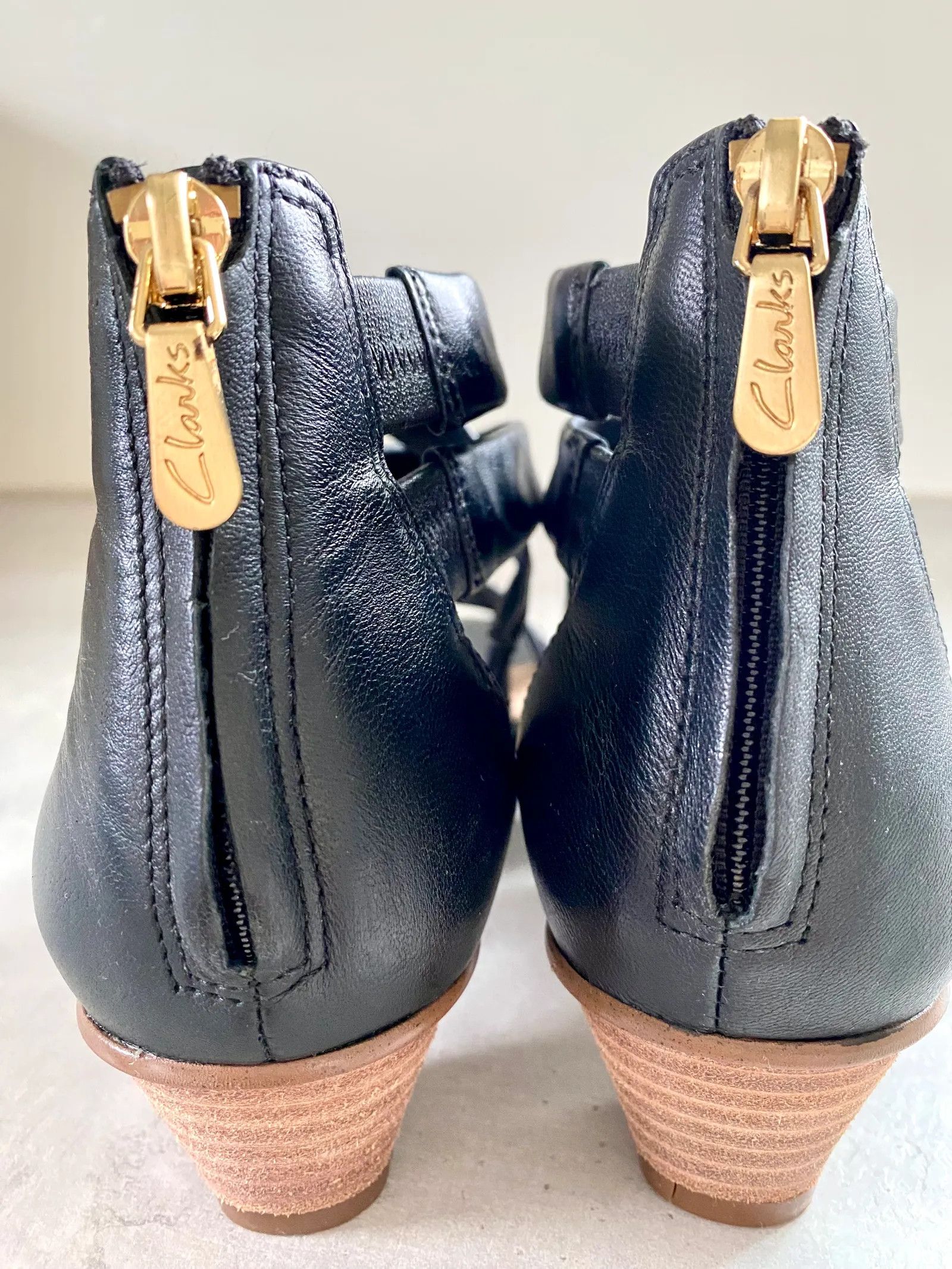 Clarks Clarks Mena Silk läder klack skor / sandaler Heels Size US 9 / IT 39 - 5 Thumbnail