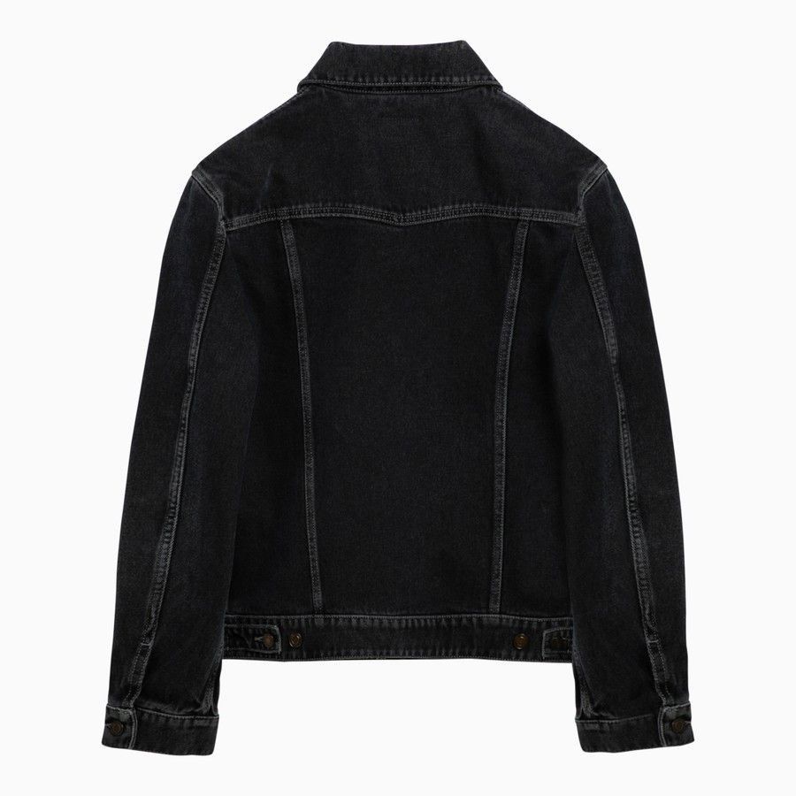 Saint Laurent Paris Classic Jacket in Worn Black Denim Size US XL / EU 56 / 4 - 2 Thumbnail
