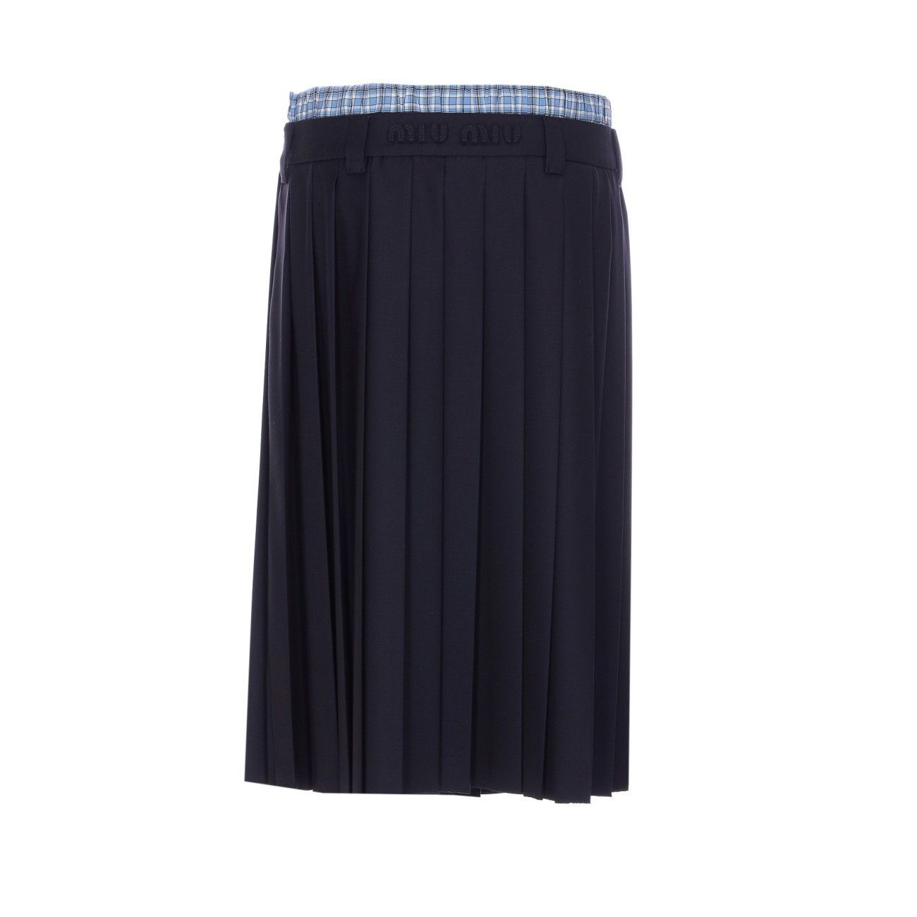 Miu Miu LOGO PLEATED MIDI SKIRT Size 28" / US 6 / IT 42 - 2 Thumbnail