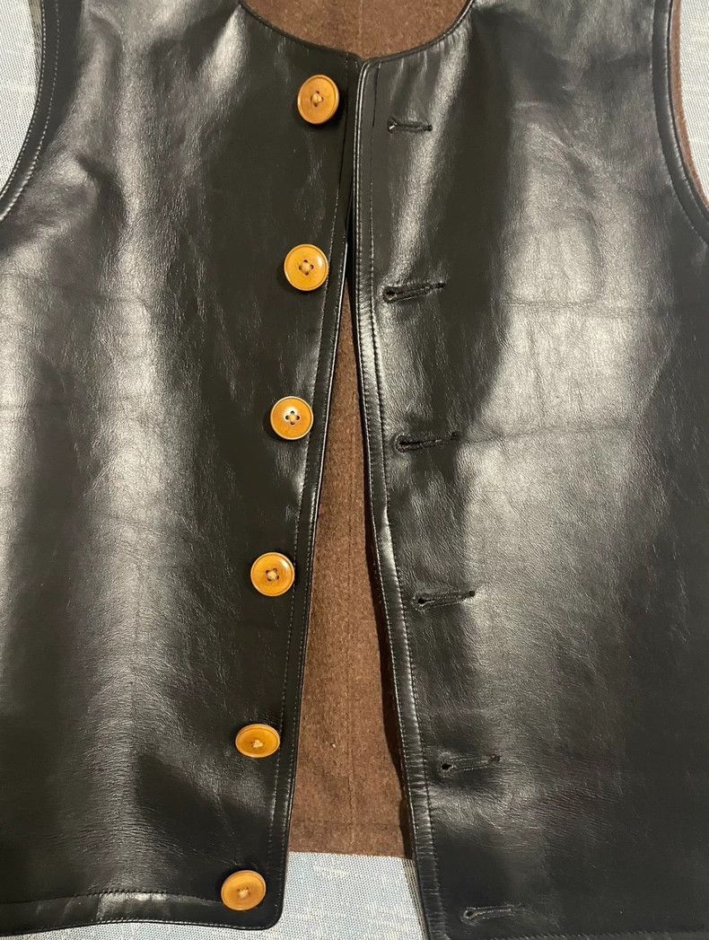 Freewheelers Stylish Black Leather Vest for Men Size US S / EU 44-46 / 1 - 3 Thumbnail