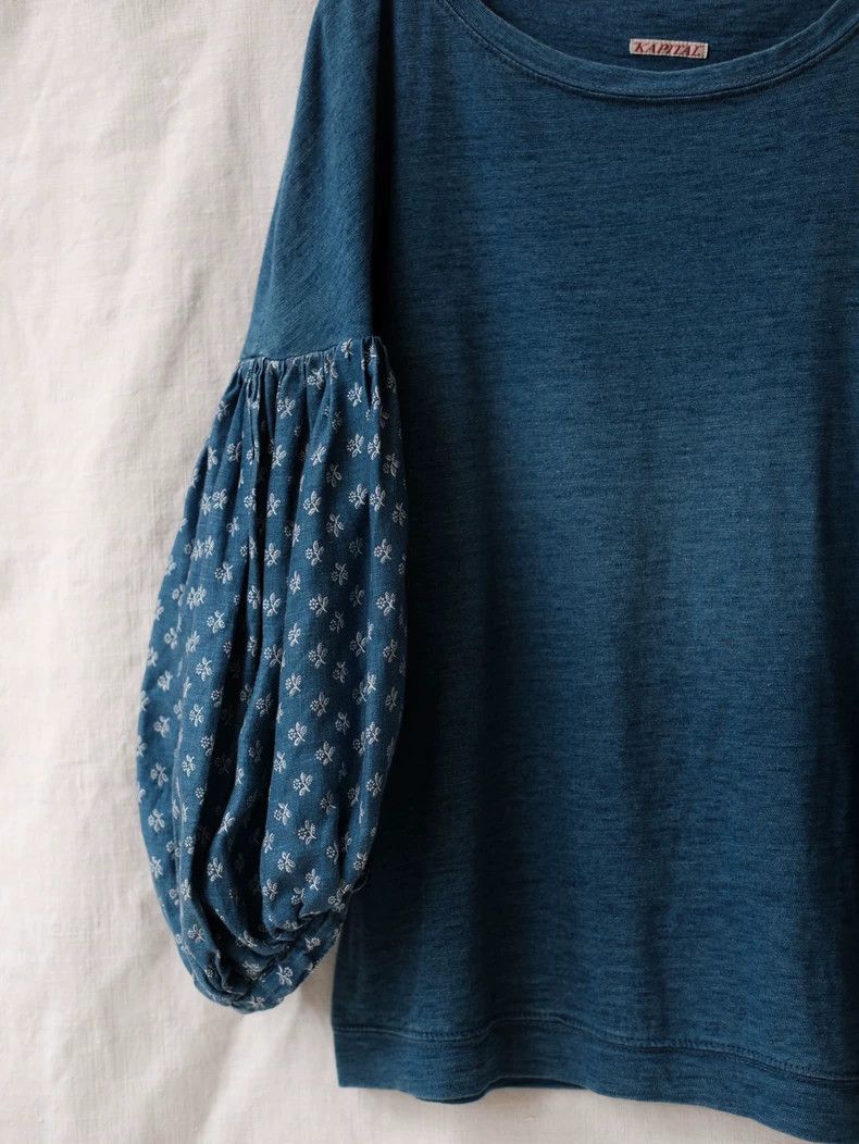 Kapital Kapital Blue Dye Lantern Sleeve Tee Size US M / EU 48-50 / 2 - 2 Thumbnail