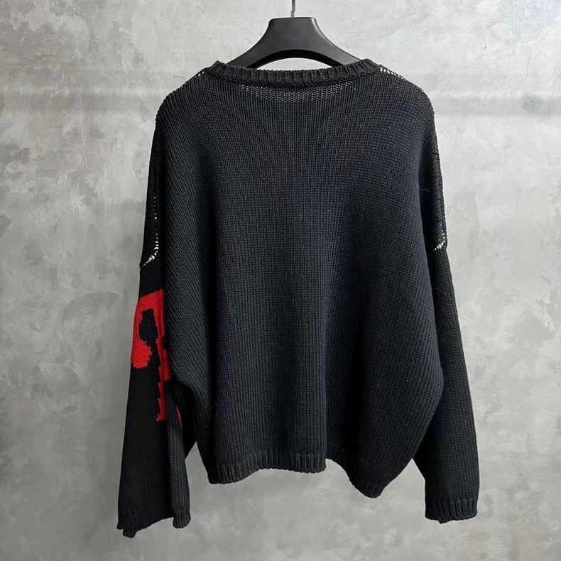 Raf Simons Black Oversized Crew Neck Wool Sweater Size US M / EU 48-50 / 2 - 5 Thumbnail