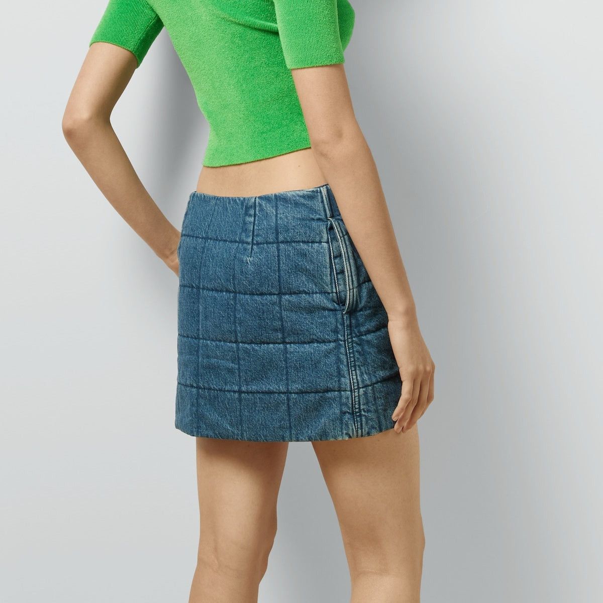 Gucci Gucci Quilted Denim Skirt SIZE 44 Size ONE SIZE - 4 Thumbnail