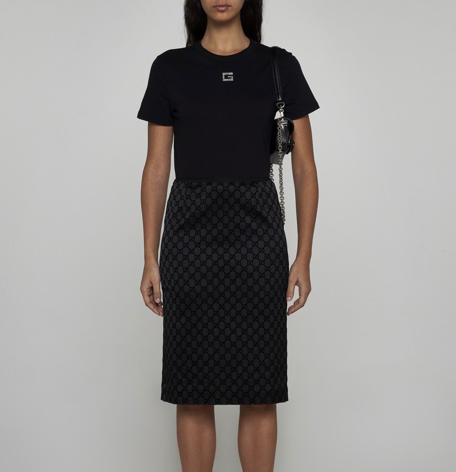 Gucci Gucci Crystal G Cotton Jersey T Shirt SIZE XS Size ONE SIZE - 4 Thumbnail