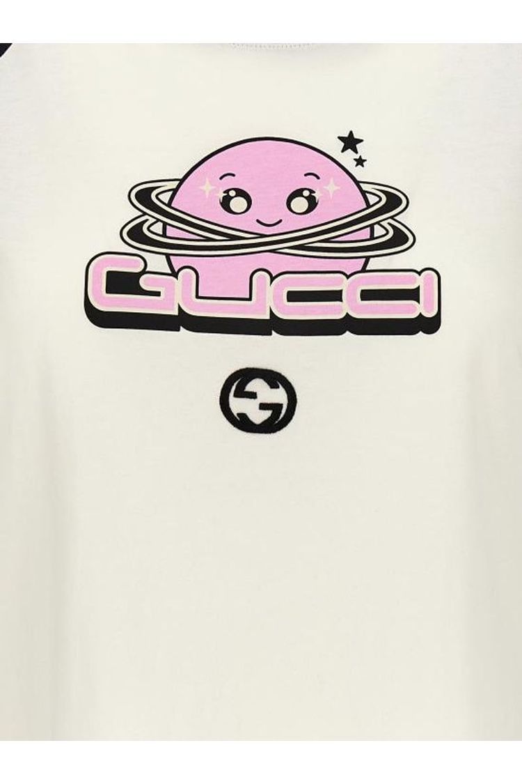 Gucci Gucci Logo planet print Cotton Jersey T Shirt SIZE XS Size ONE SIZE - 2 Thumbnail